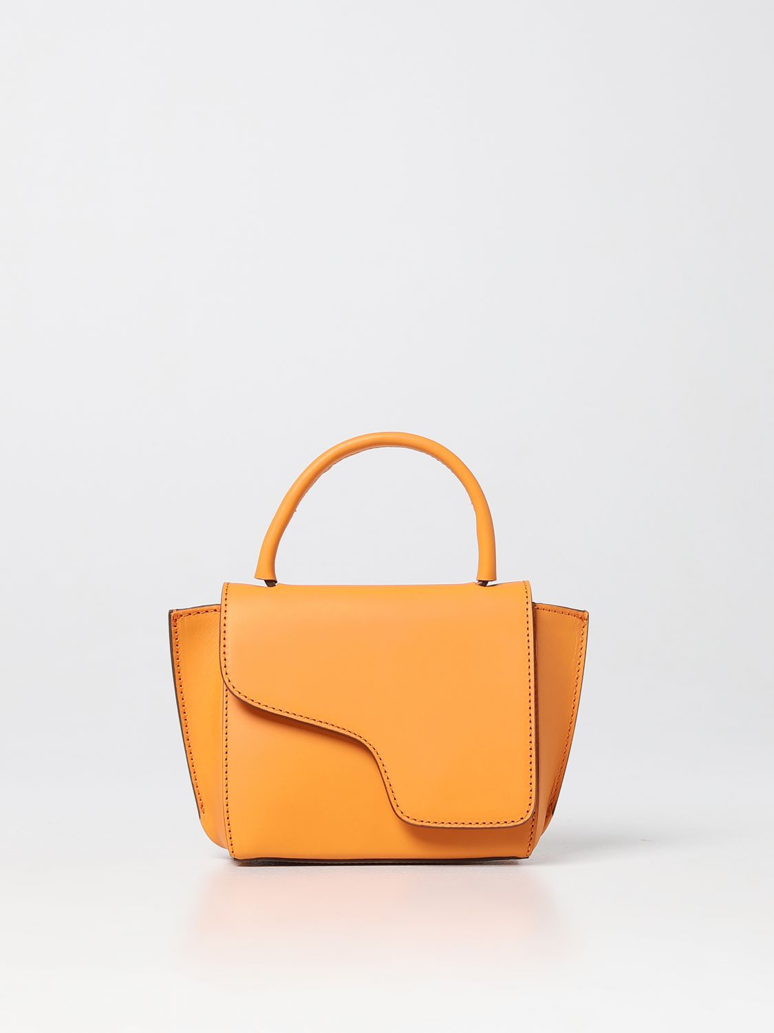 Atp Atelier Mini Leather Bag In Tangerine