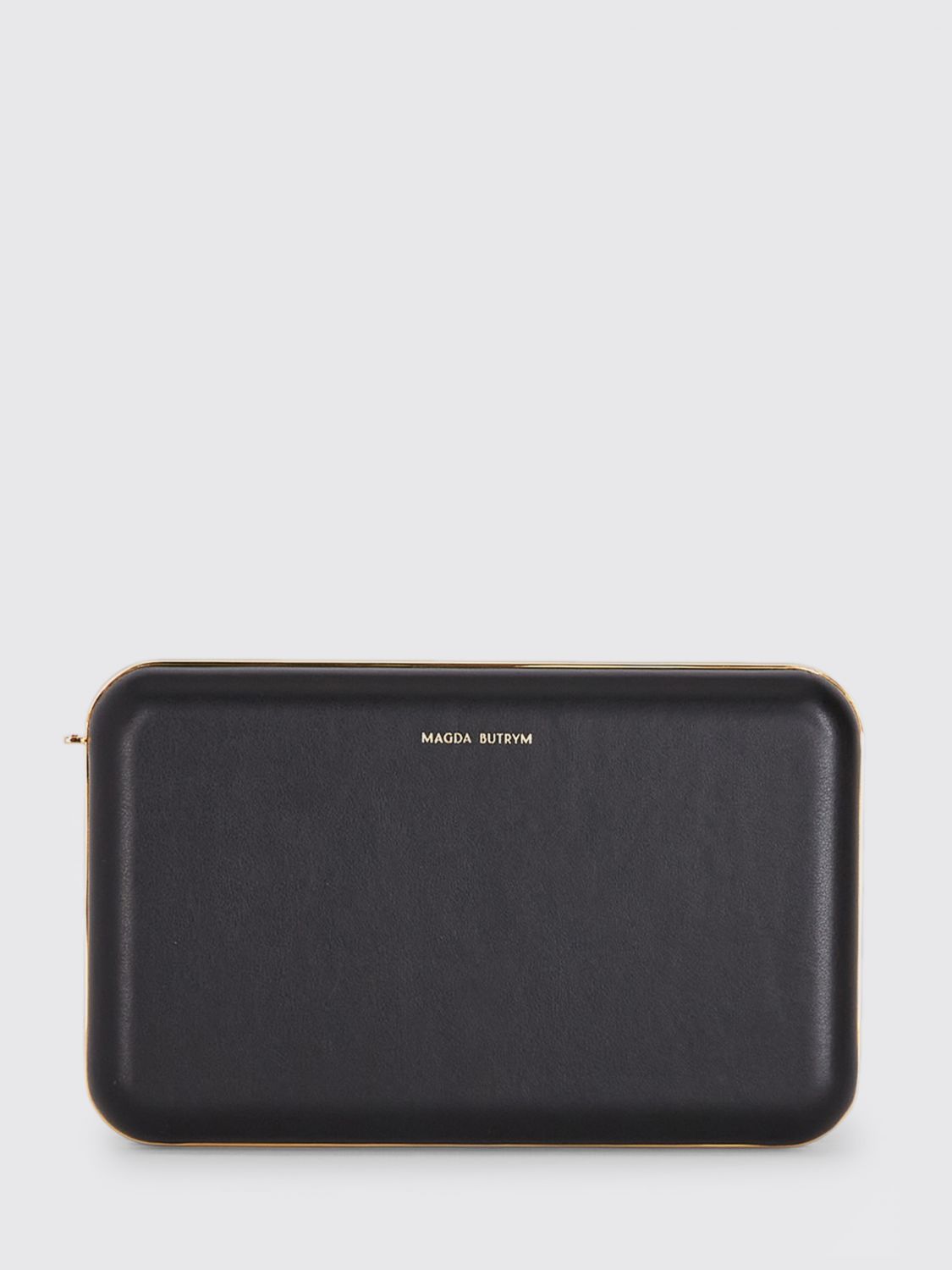 Magda Butrym Lelia Clutch Bag Leather Chain Detail In Black
