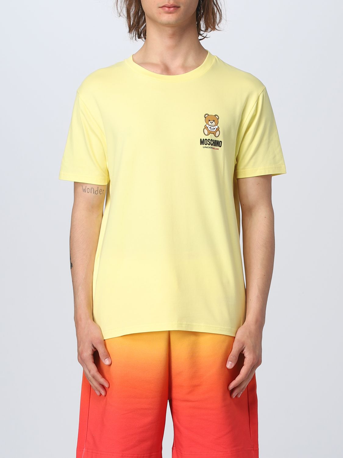 MOSCHINO UNDERWEAR: t-shirt for man - Yellow | Moschino Underwear t ...