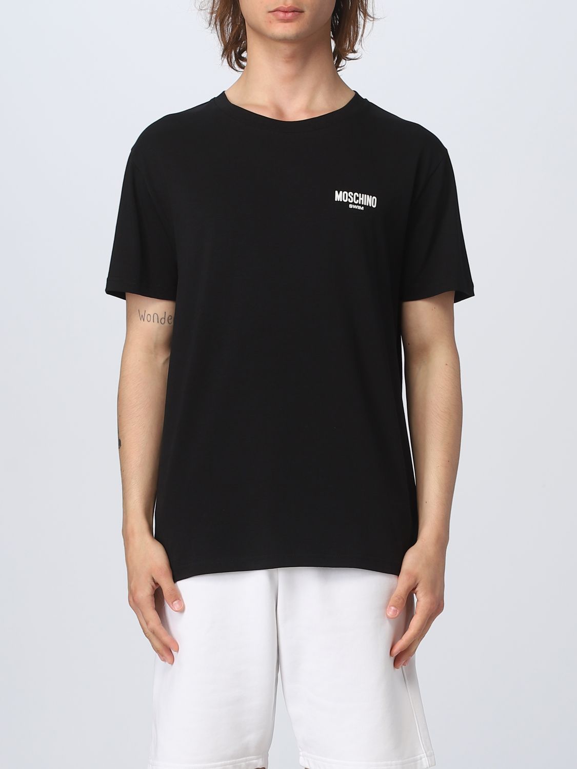 MOSCHINO SWIM: t-shirt for man - Black | Moschino Swim t-shirt 07819411 ...