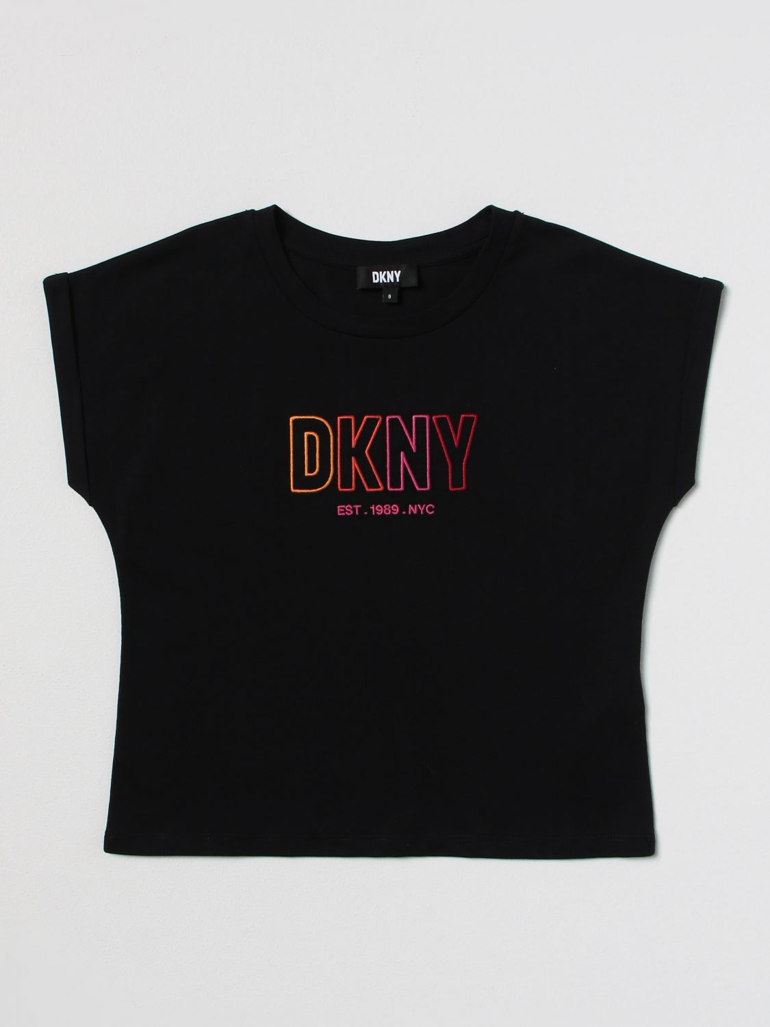 Dkny Outlet: t-shirt for girls - Black | Dkny t-shirt D35S82 online at ...