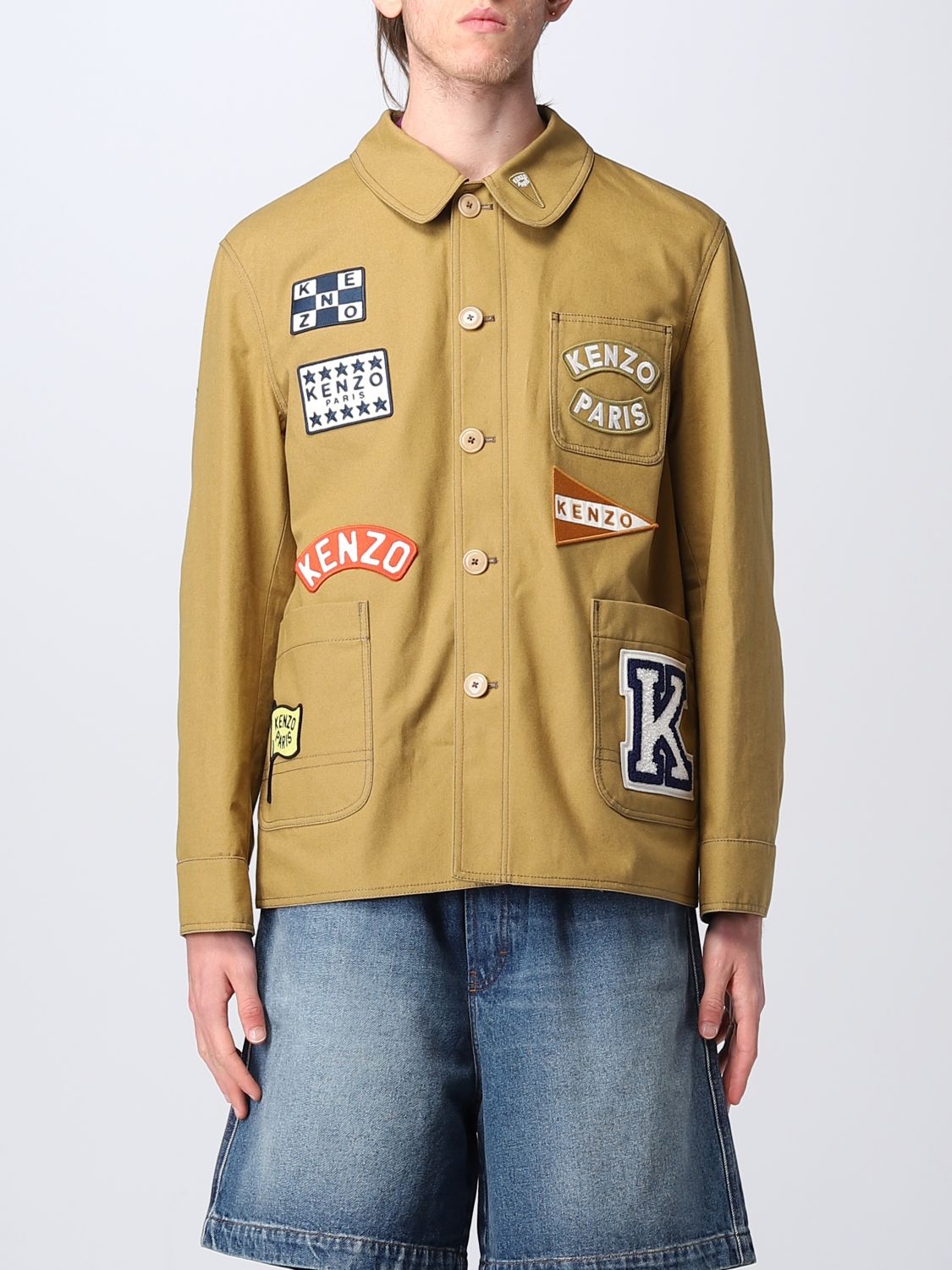 Shop Kenzo Jacket  Men Color Brown
