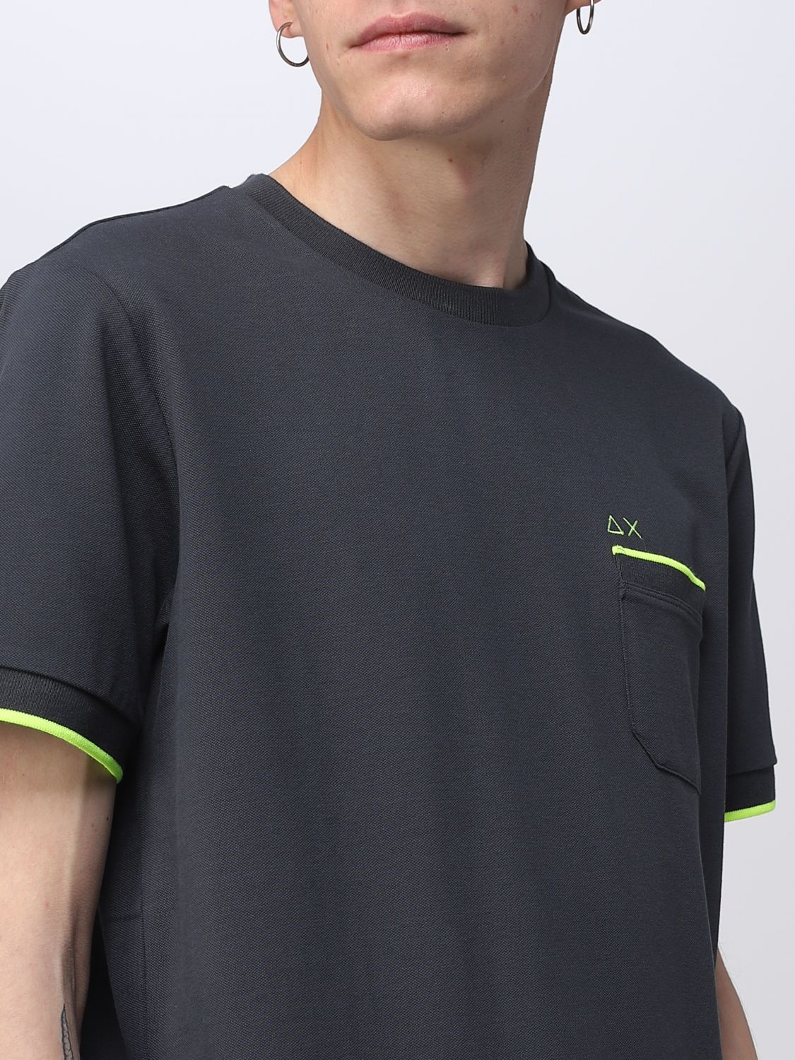 SUN 68: t-shirt for man - Charcoal | Sun 68 t-shirt T33121 online on ...