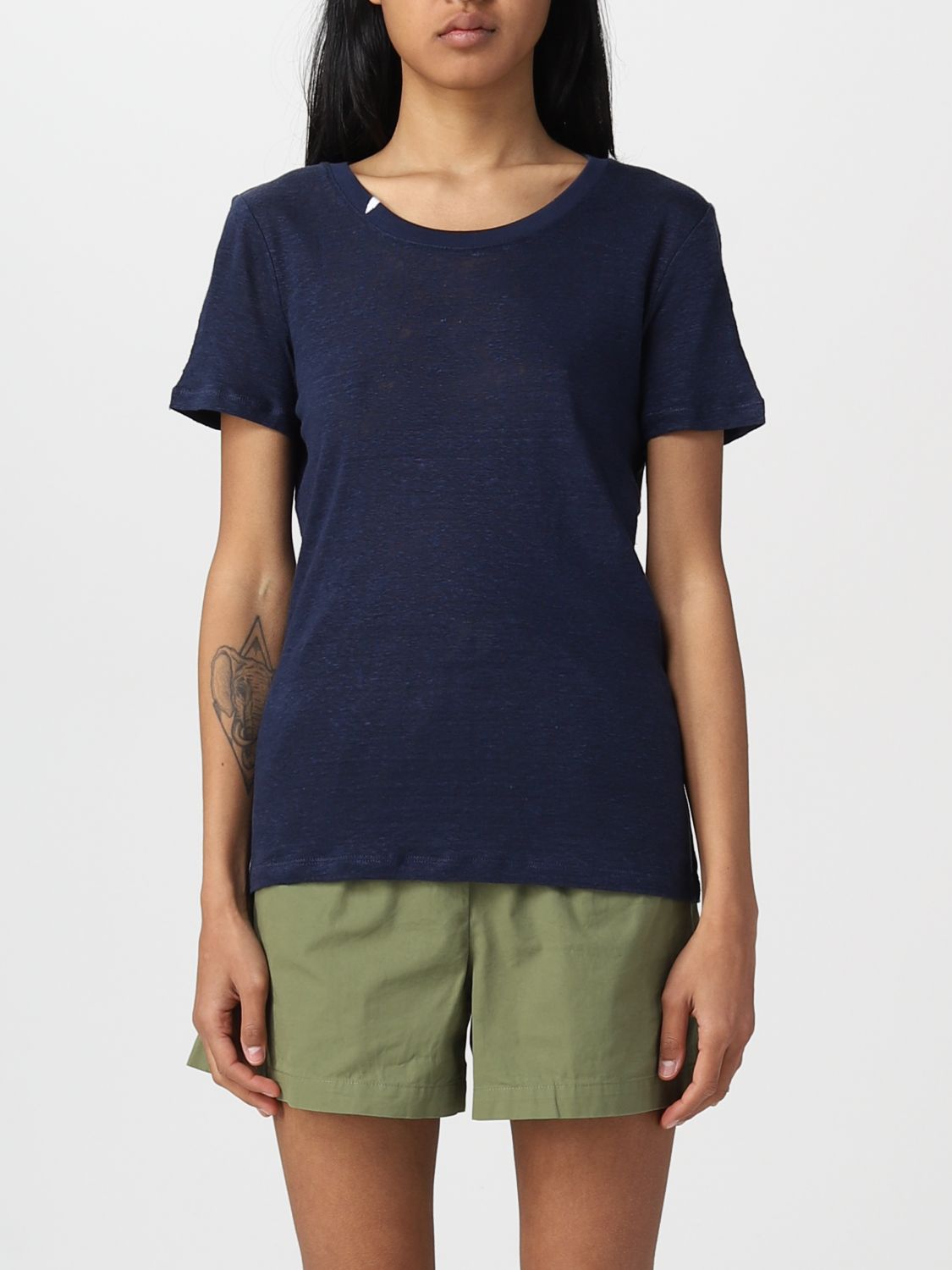 SUN 68: t-shirt for woman - Blue | Sun 68 t-shirt L33202 online on ...