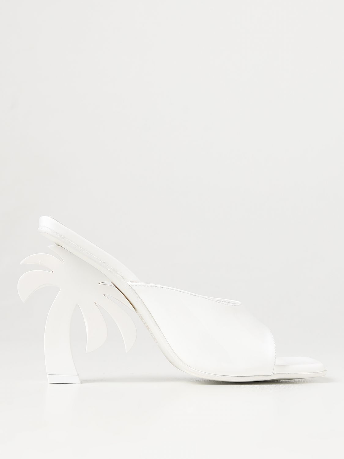 PALM ANGELS MULES IN PATENT LEATHER,E27690001