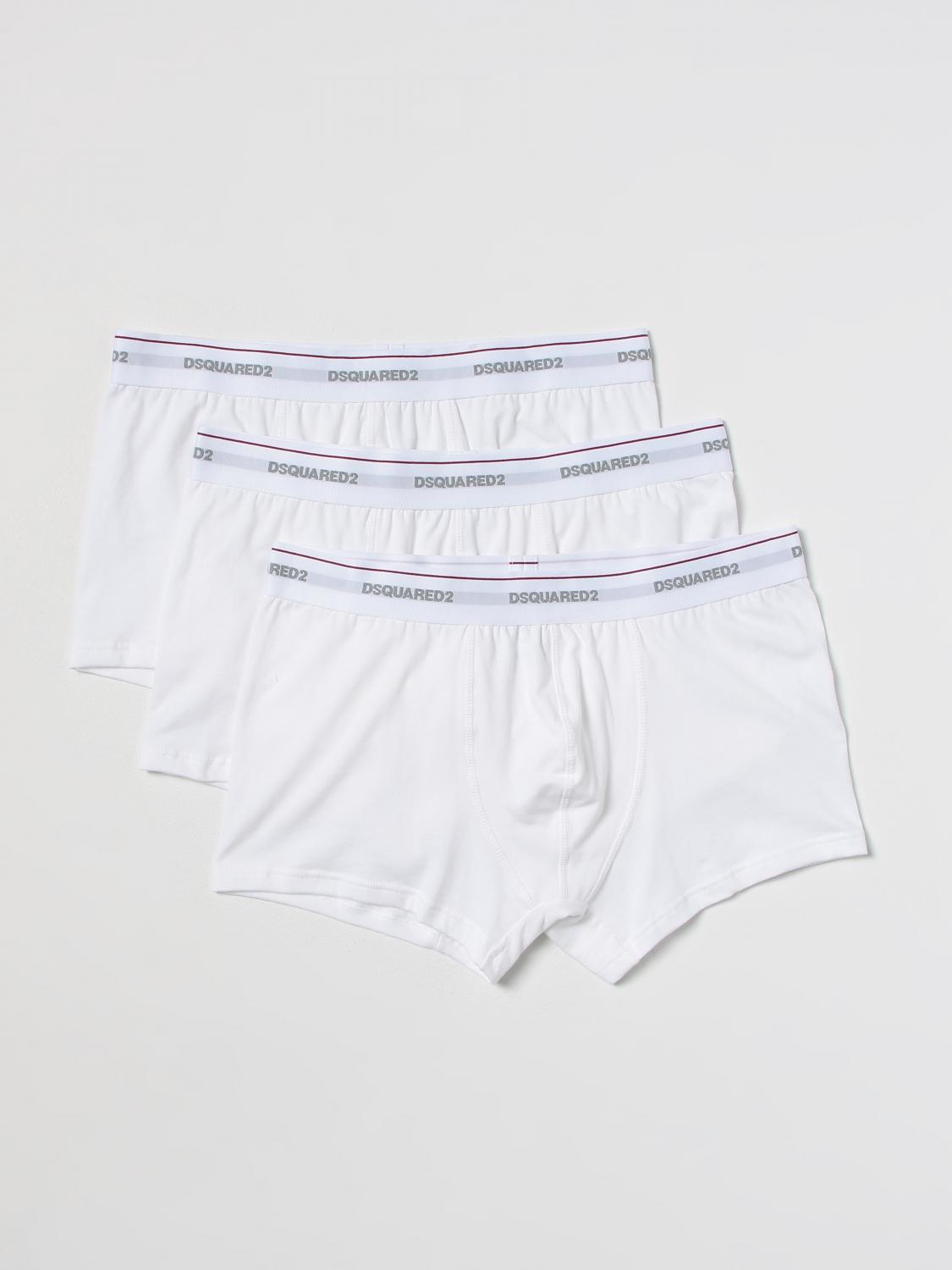 Dsquared2 White Logo Cotton Boxer Briefs Set In White