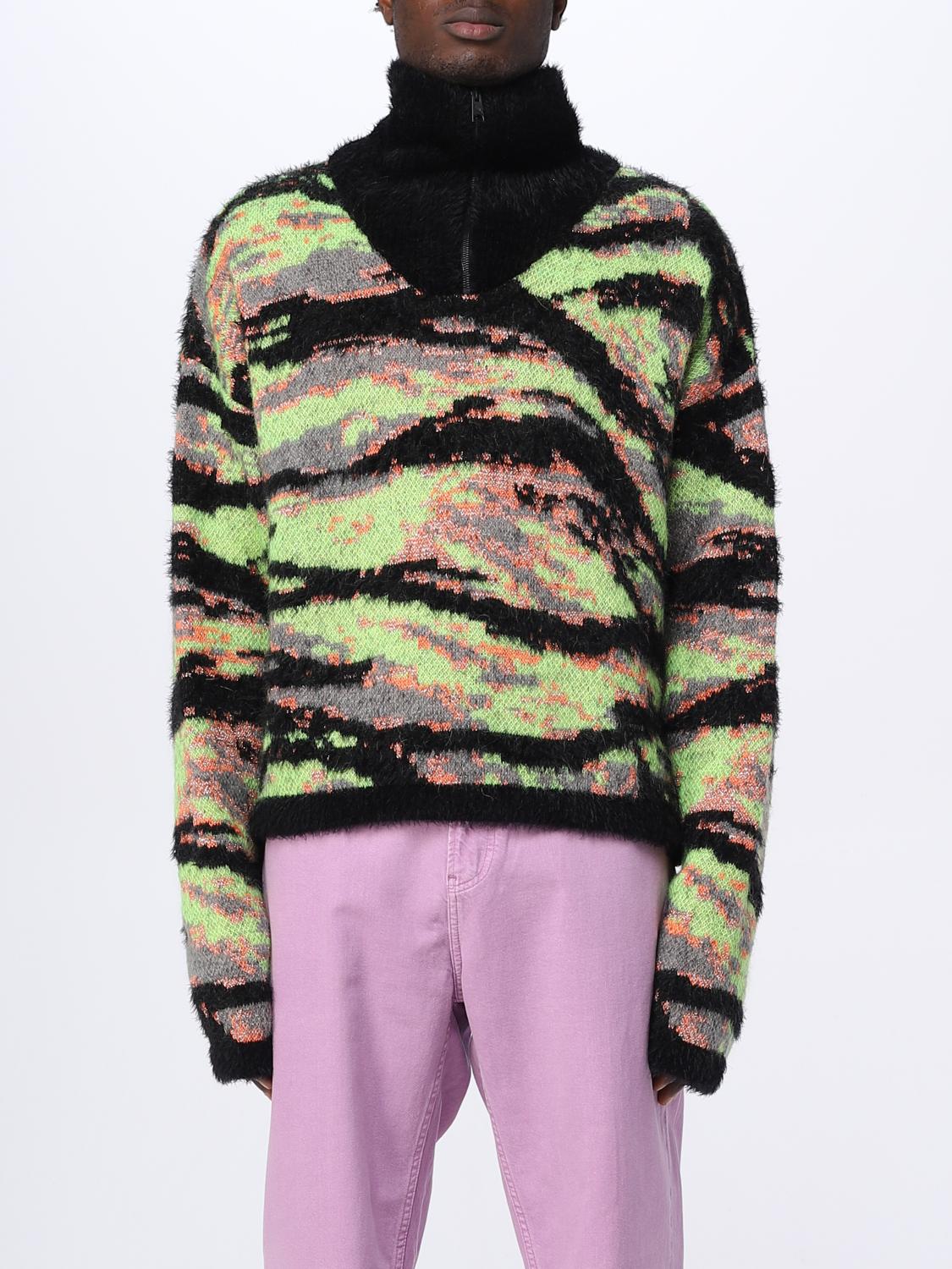 Erl Man Multicolor Knitwear In Green