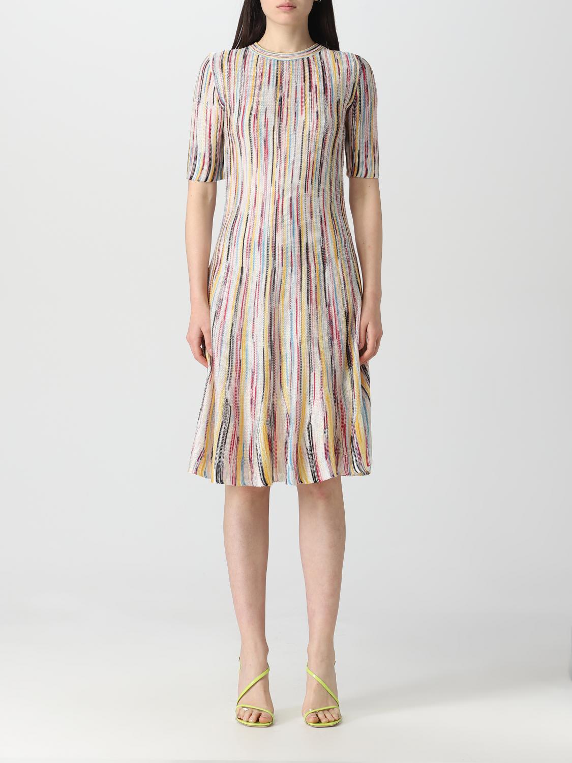 Missoni Striped Silk Dress In Multicolor