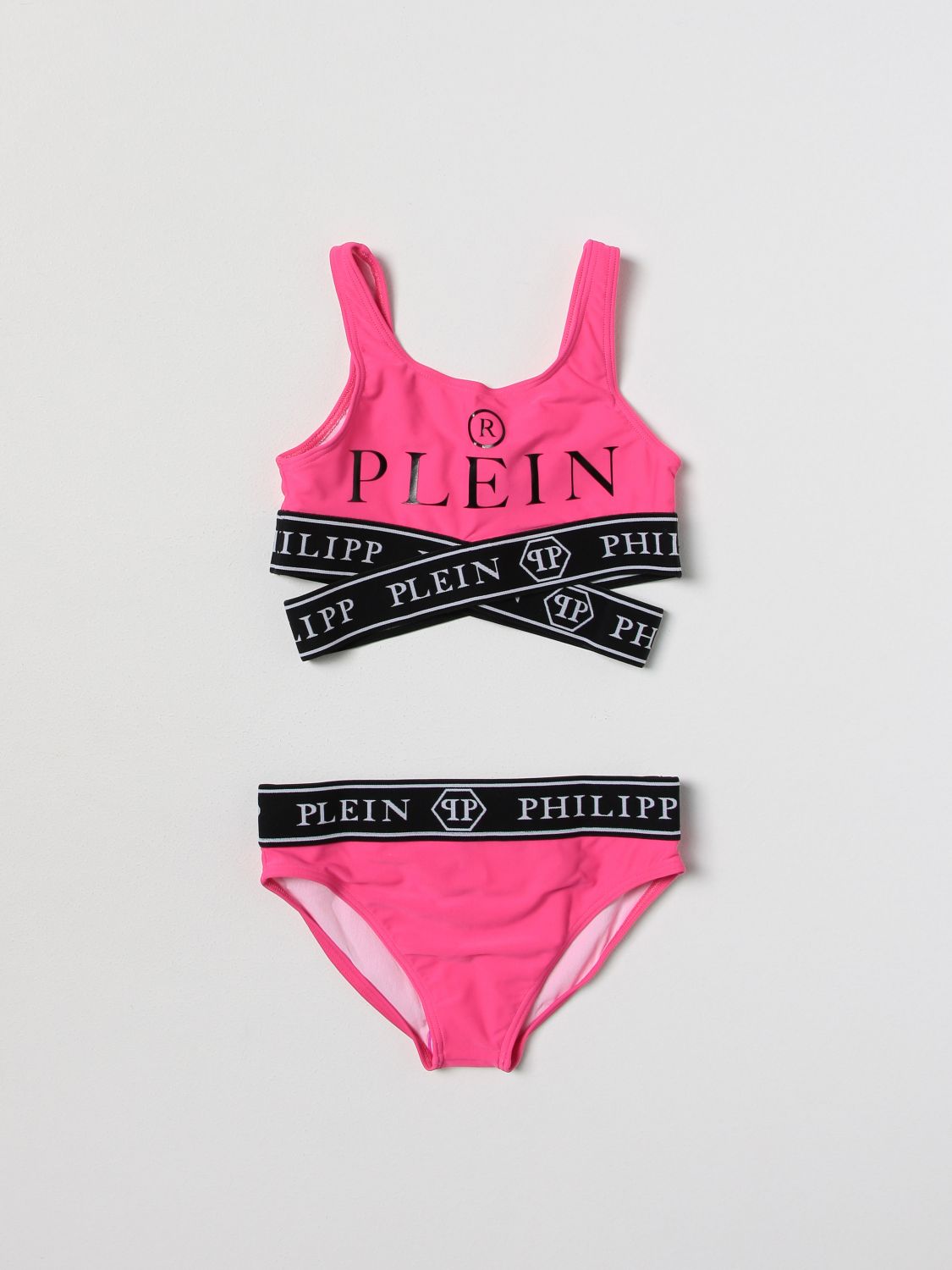 PHILIPP PLEIN: swimsuit for girls - Fuchsia | Philipp Plein swimsuit ...