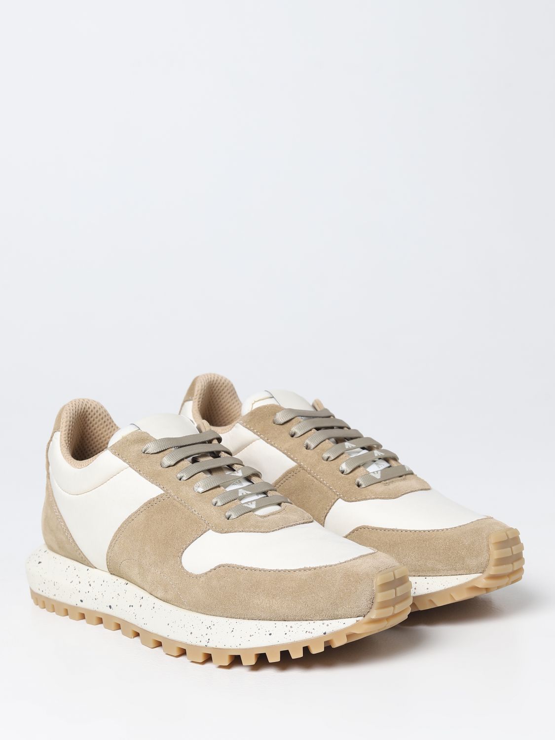EMPORIO ARMANI: Sustainable Collection sneakers in suede and nylon ...