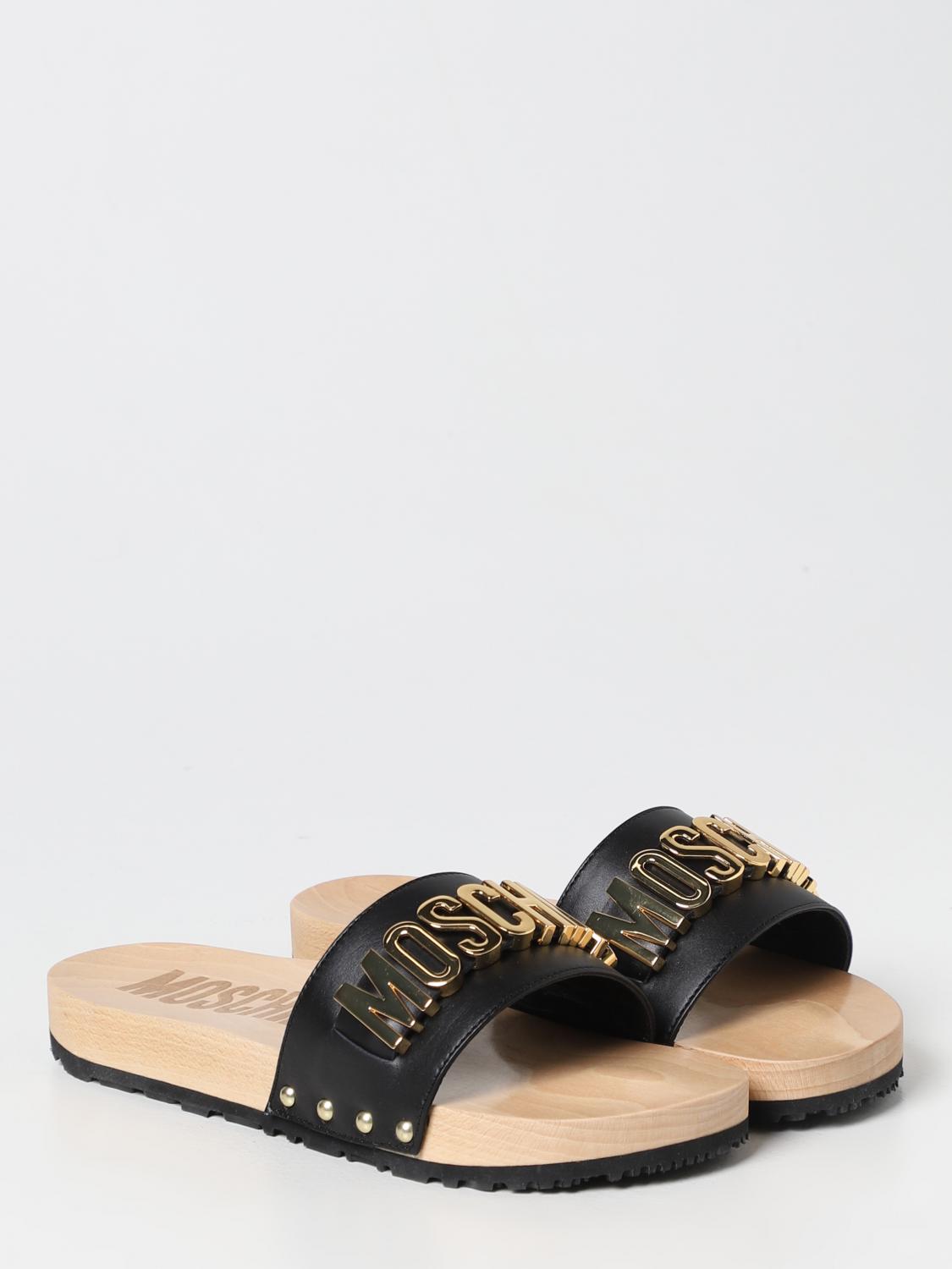 MOSCHINO COUTURE flat sandals for woman Black Moschino Couture
