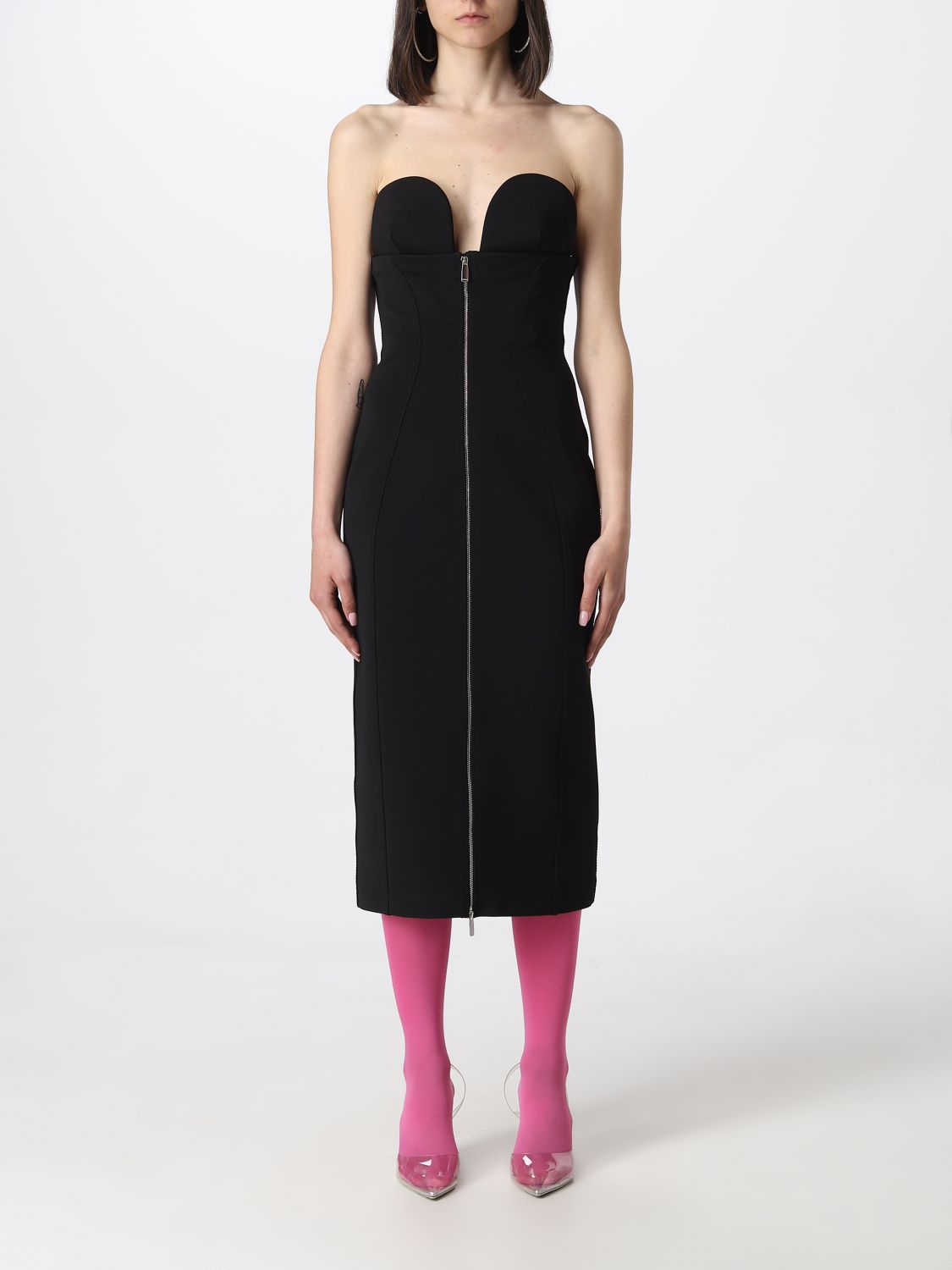 Off-white Dress  Woman In Black
