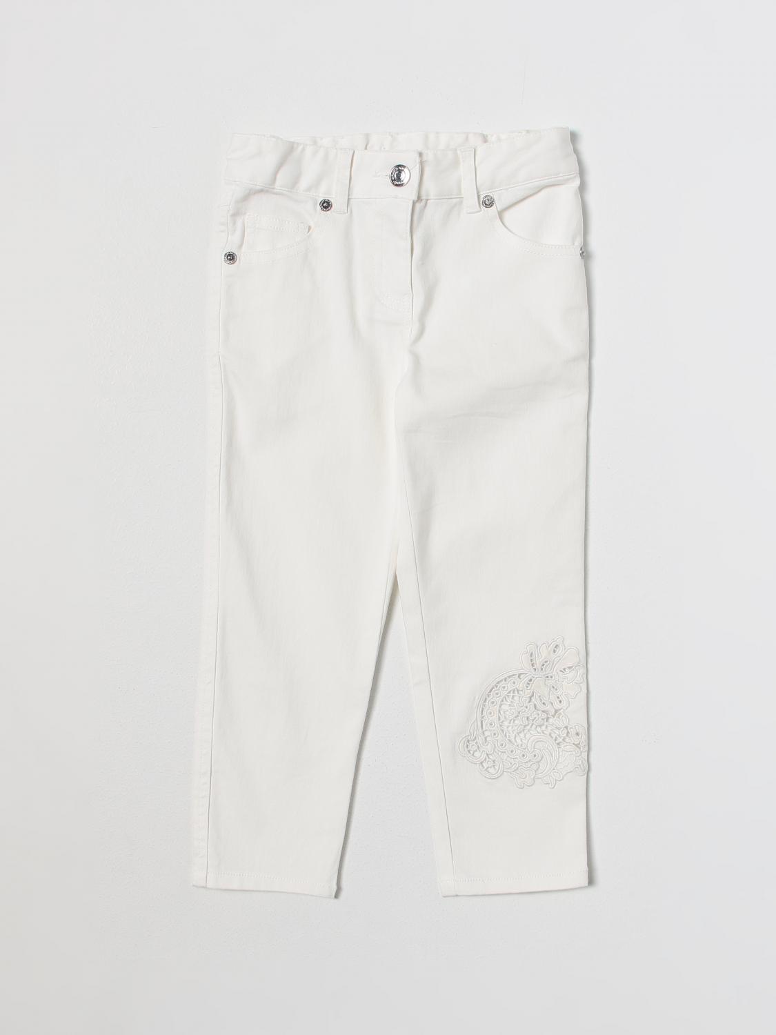 Ermanno Scervino Junior Pants For Girls White Ermanno Scervino