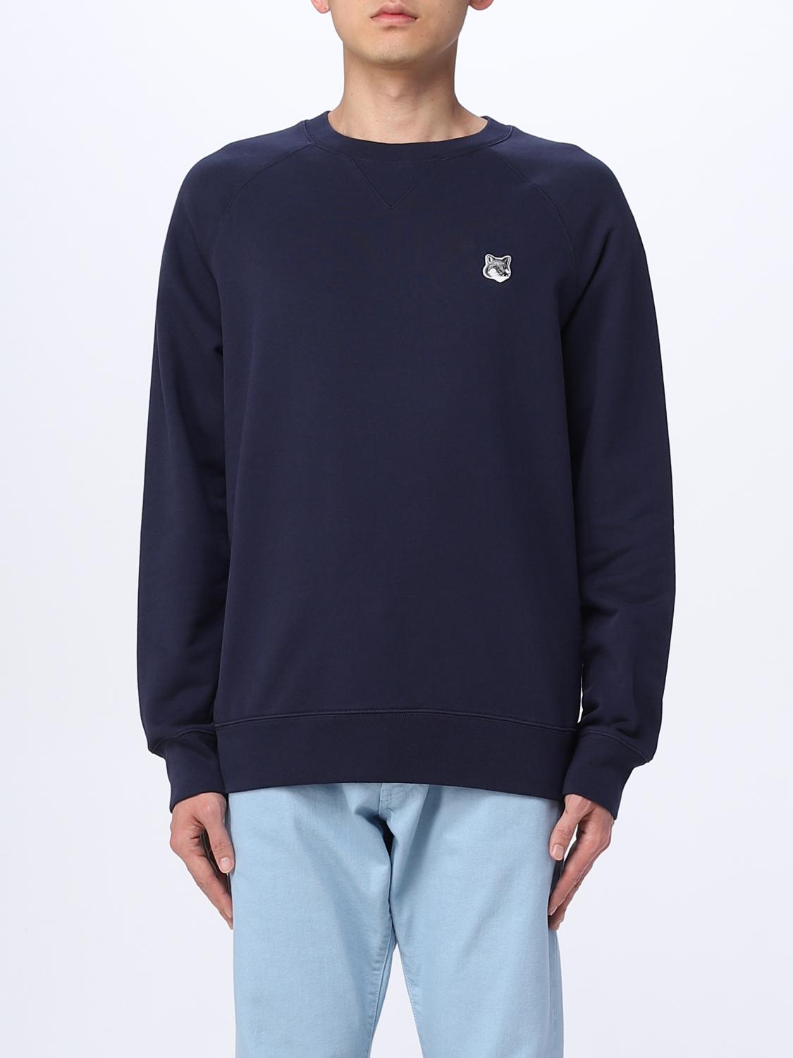Maison Kitsuné Bold Fox Head Cotton Sweatshirt In Blue 1