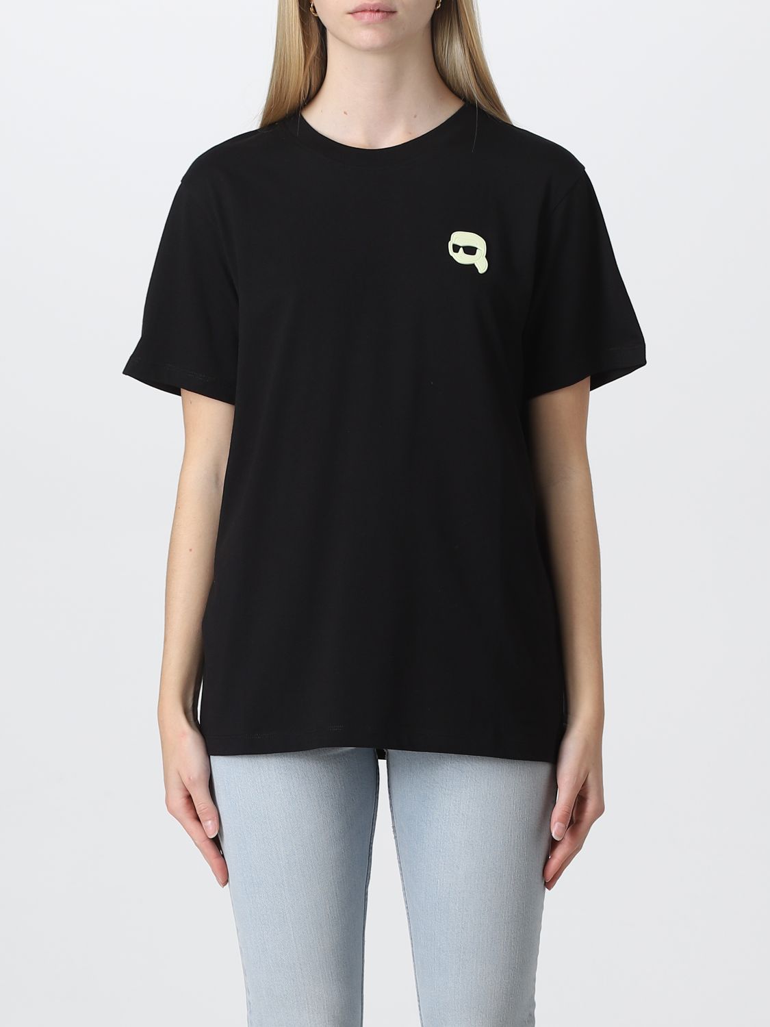 KARL LAGERFELD: t-shirt for woman - Black Karl Lagerfeld t-shirt 230W1700 online GIGLIO.COM