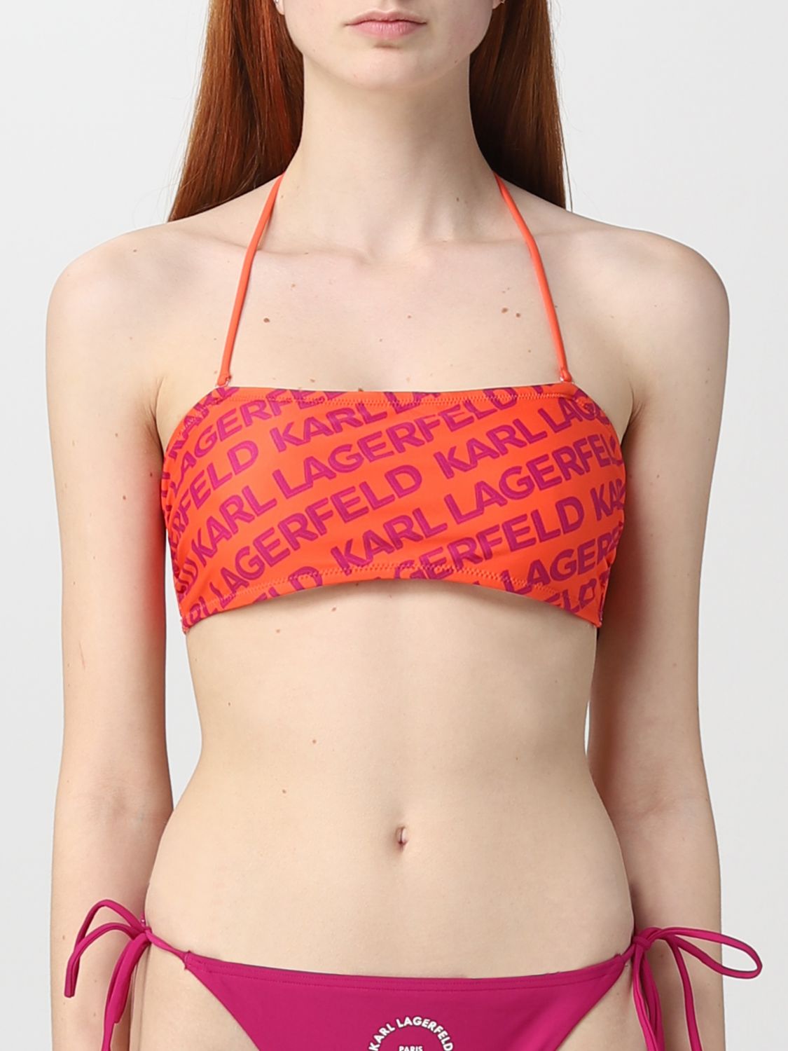 Karl Lagerfeld Swimsuit  Woman In Orange