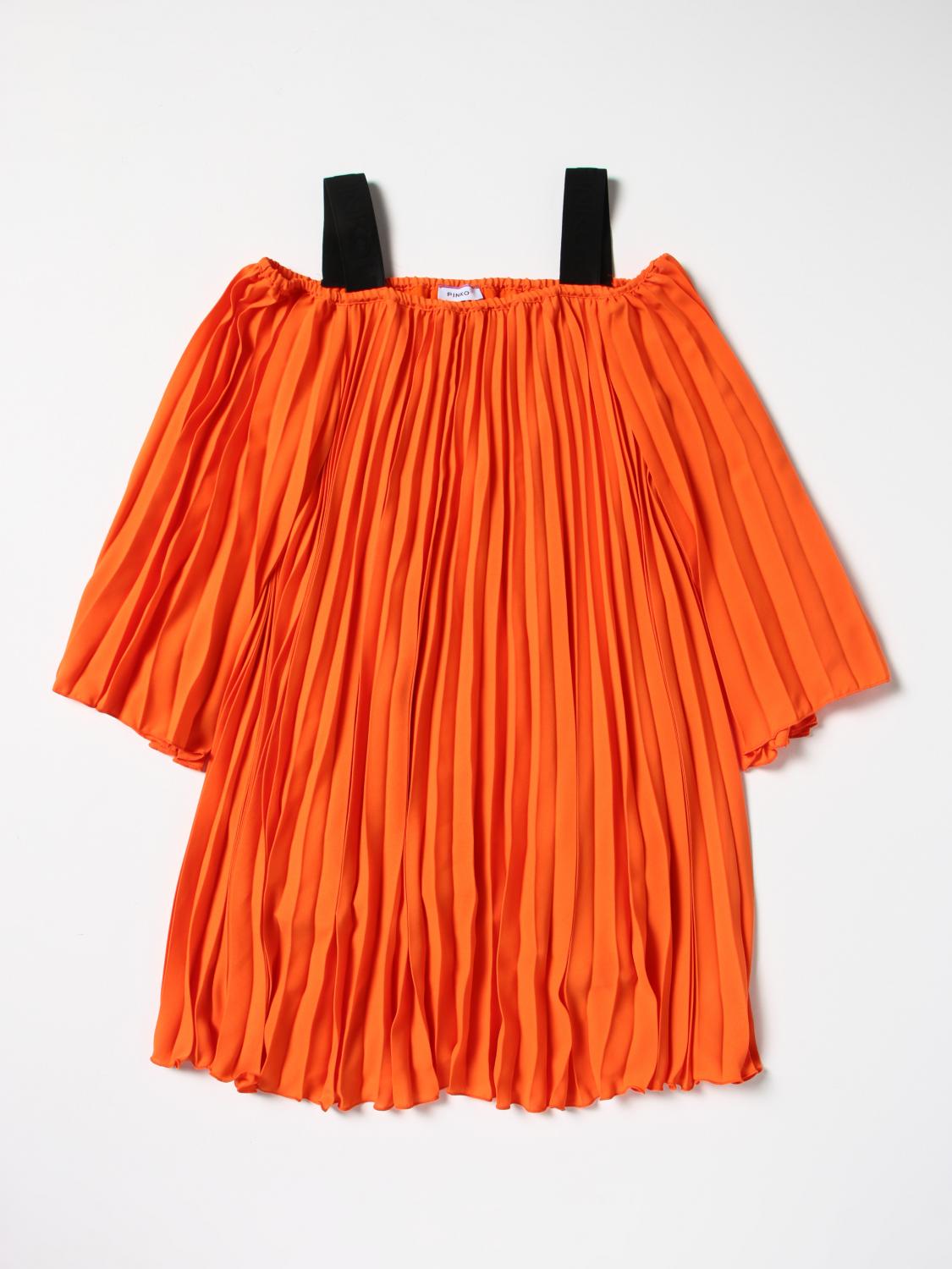 pinko-kids-dress-for-girls-orange-pinko-kids-dress-033835-online