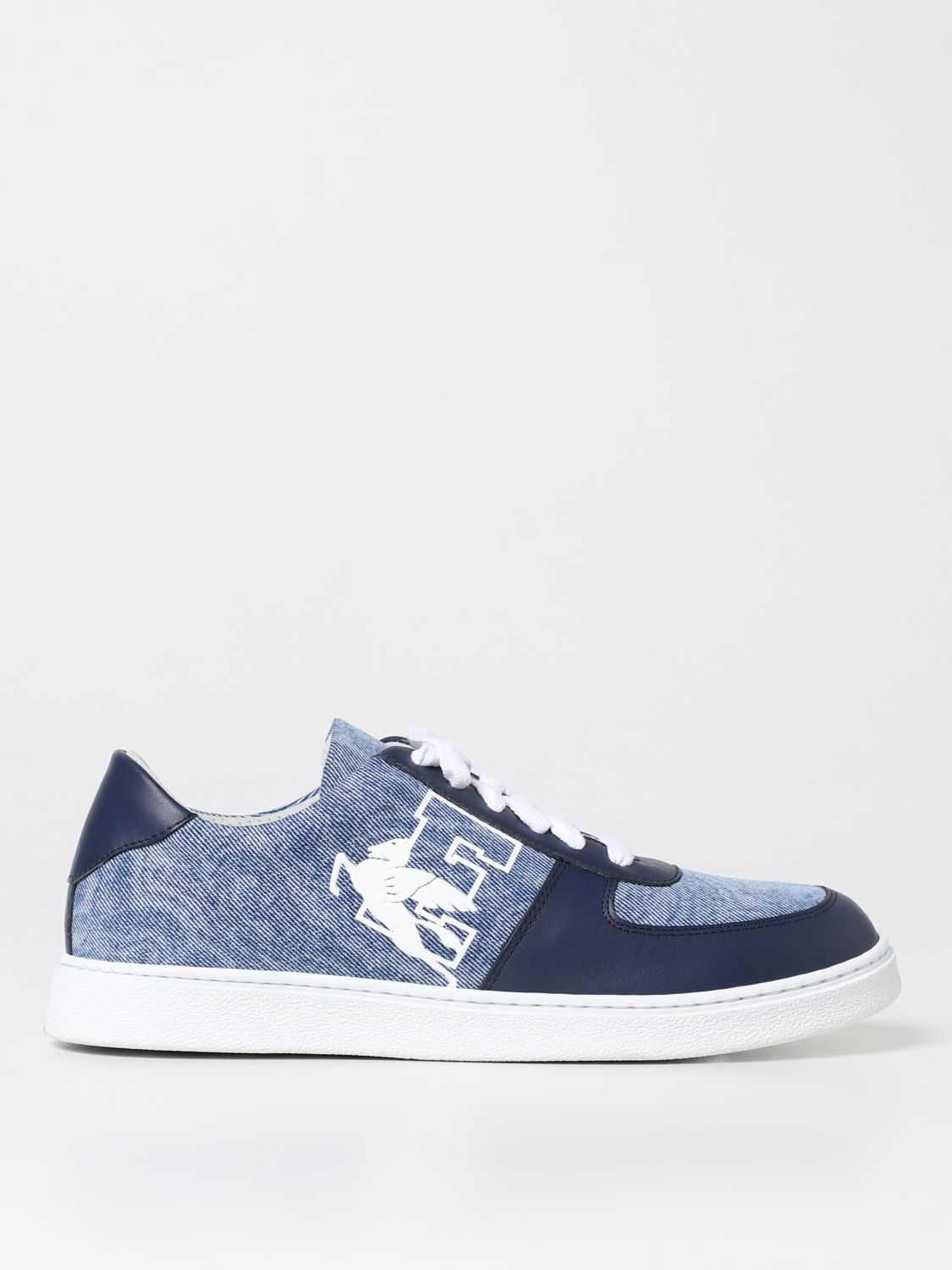 ETRO SNEAKERS IN DENIM AND LEATHER,E32242009