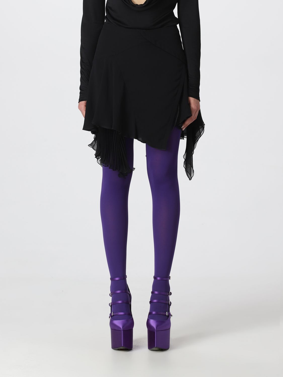 Shop Versace Skirt In Chiffon In Black