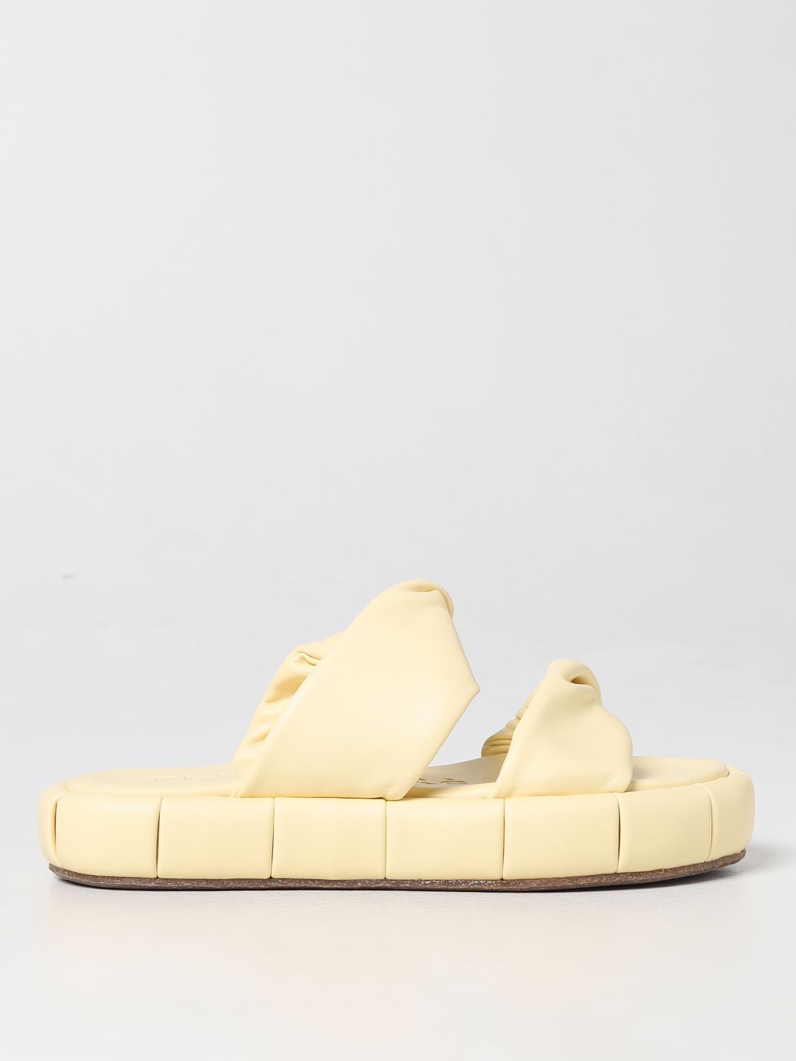 Shop Themoirè Flat Sandals  Woman Color Yellow