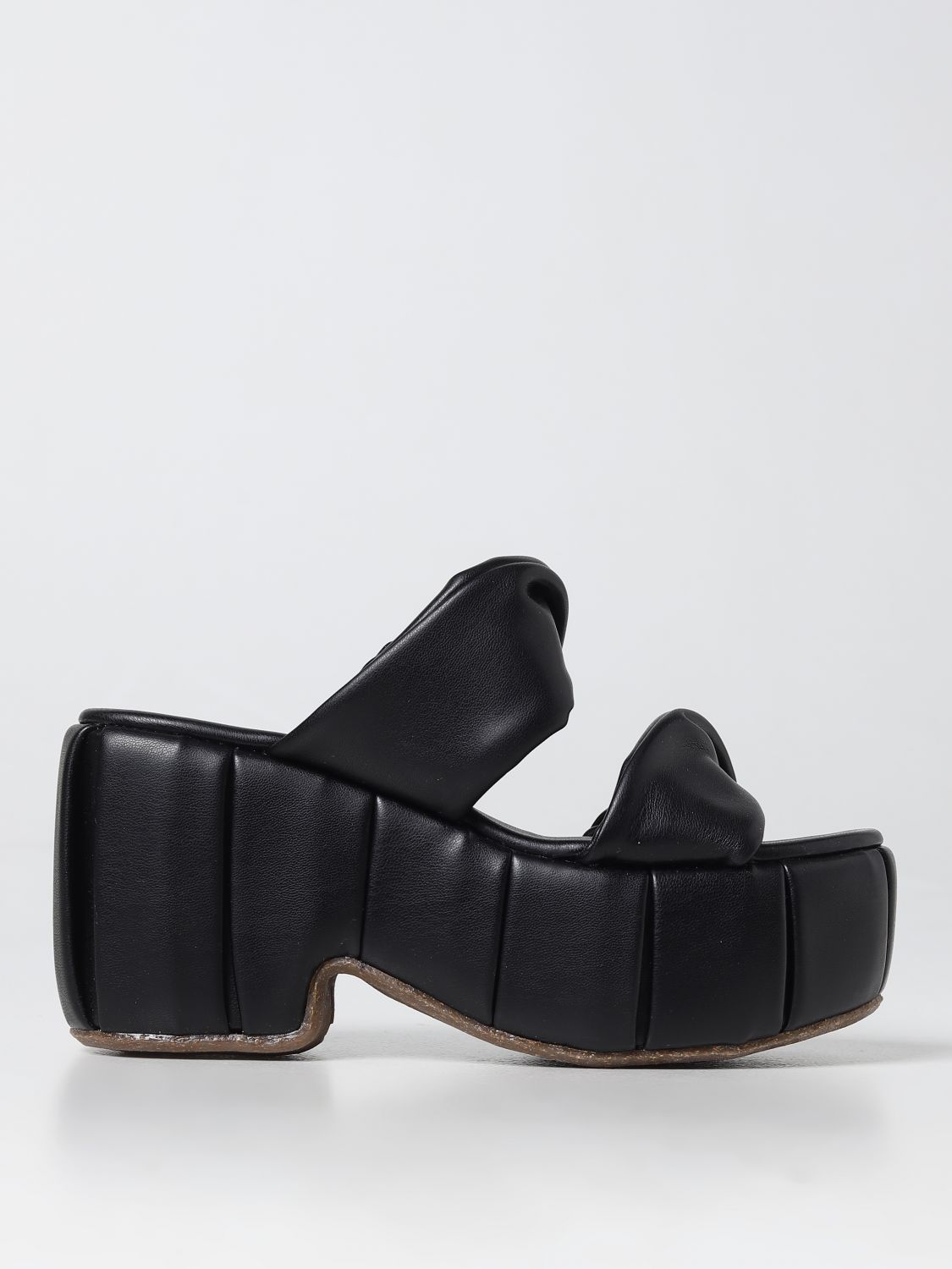 Shop Themoirè Heeled Sandals  Woman Color Black