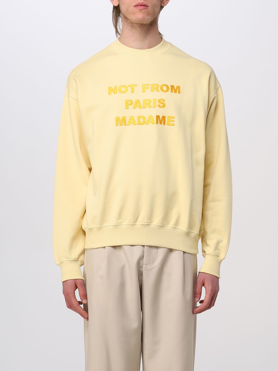 Shop Drôle De Monsieur Sweatshirt  Men Color Yellow