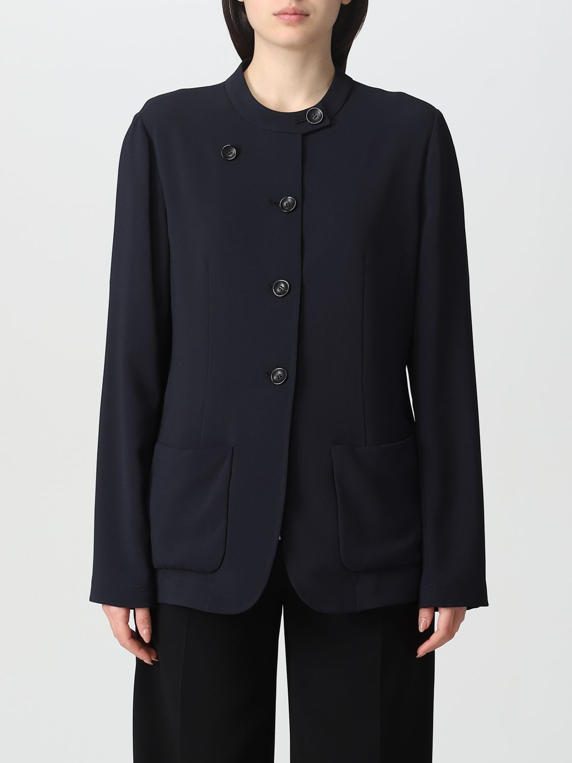 EMPORIO ARMANI: blazer for woman - Blue | Emporio Armani blazer ...