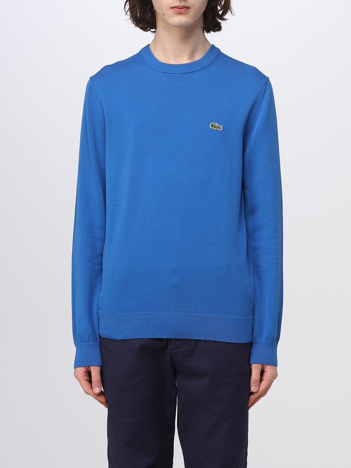 LACOSTE: sweater for man - Blue | Lacoste sweater AH1985 online on ...