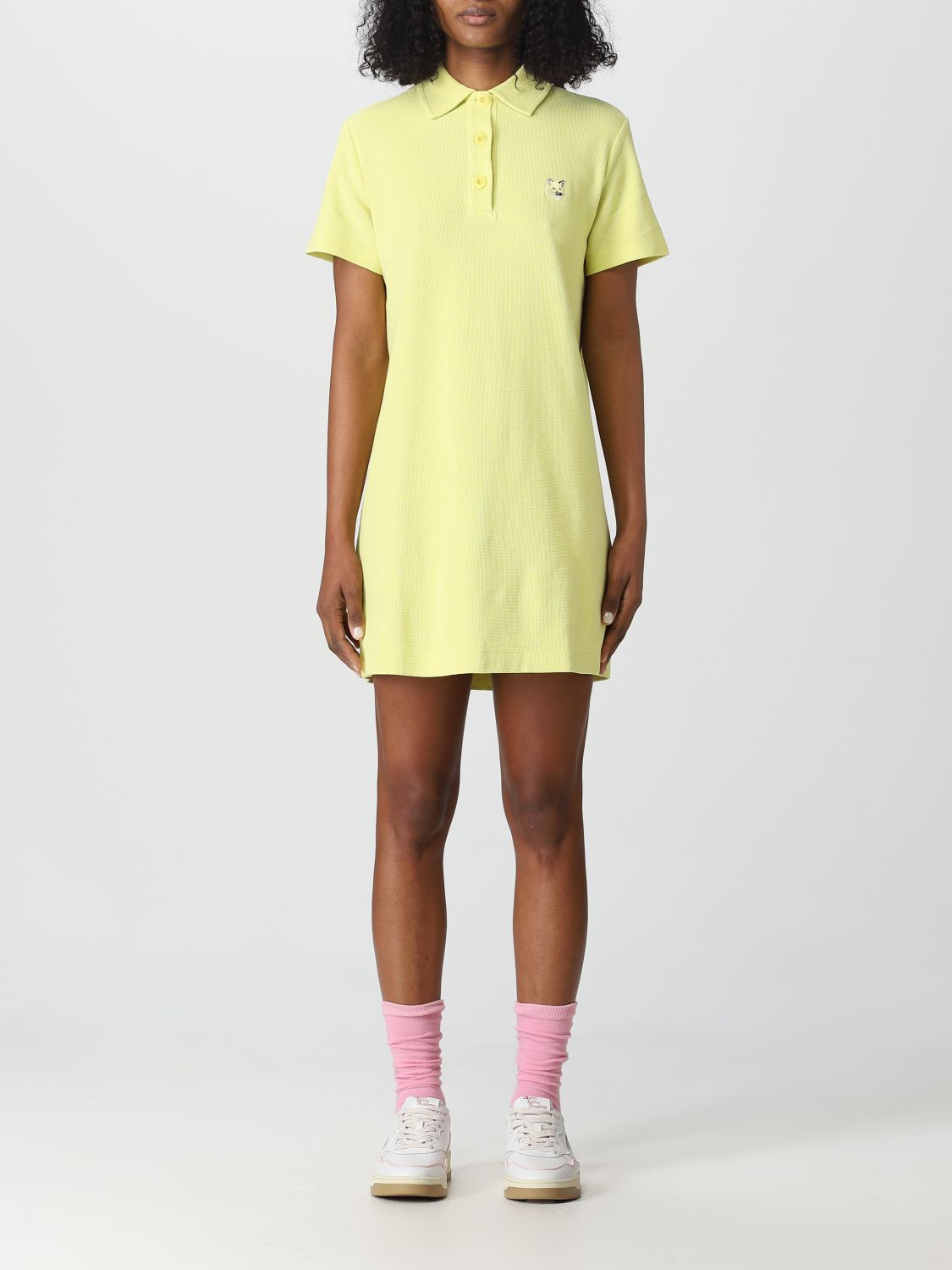 MAISON KITSUNÉ: dress for woman - Yellow | Maison Kitsuné dress ...