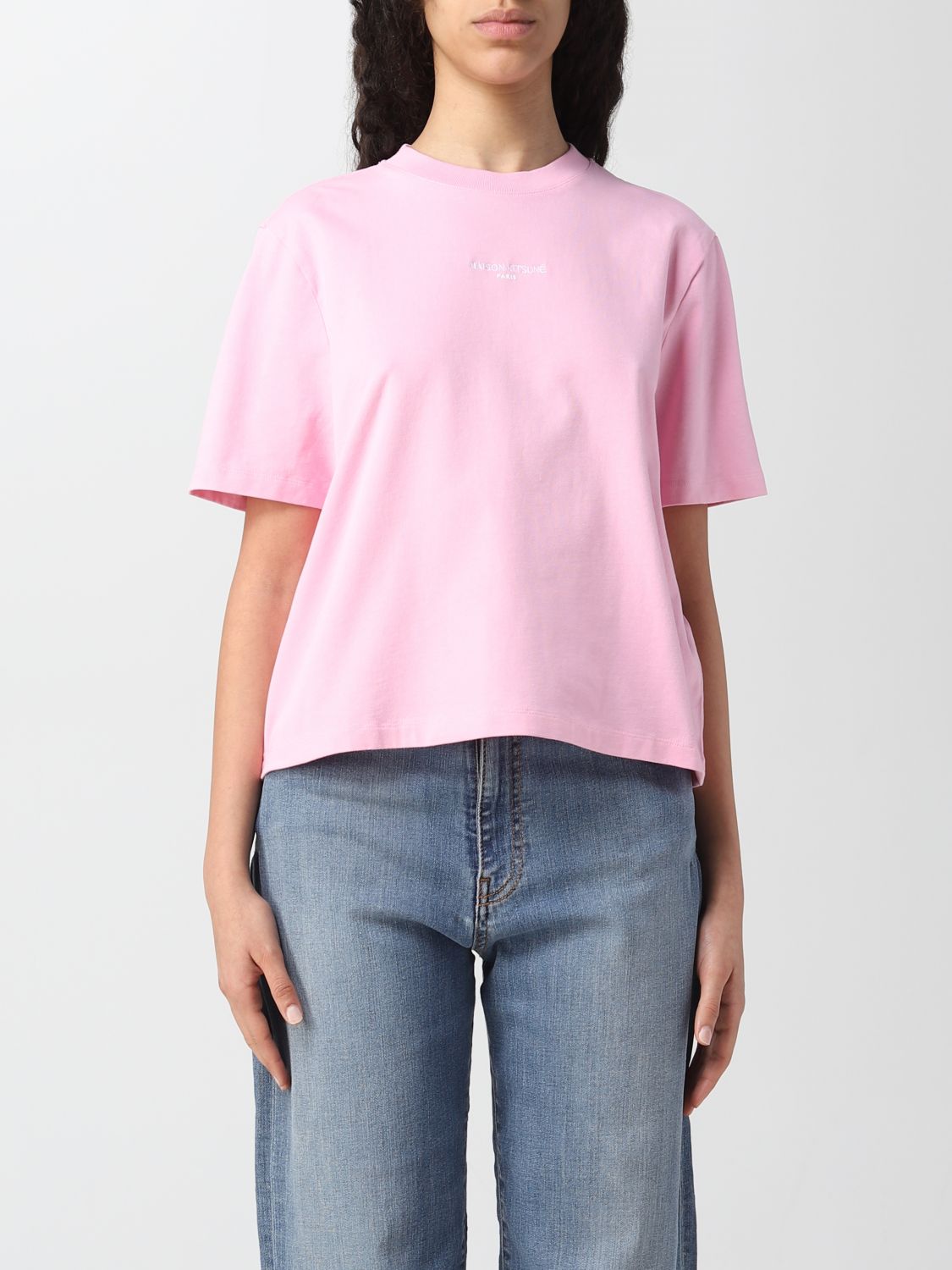 MAISON KITSUNÉ: t-shirt for woman - Pink | Maison Kitsuné t-shirt ...