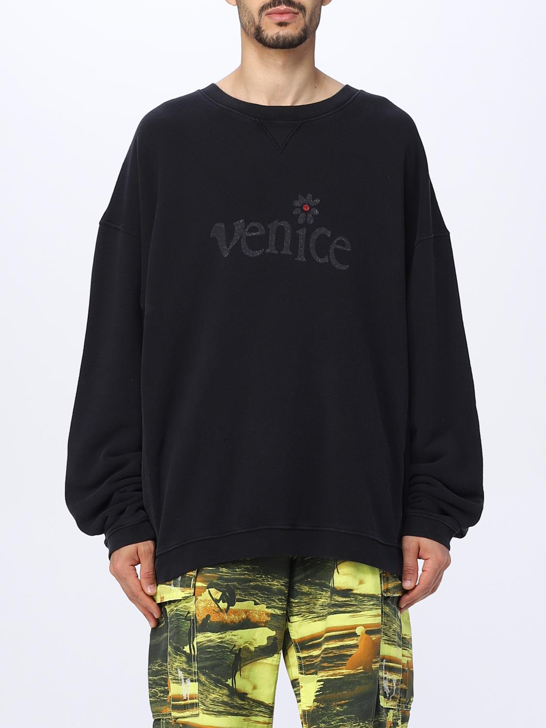 Erl Tonal Logo Sweatshirt In Black