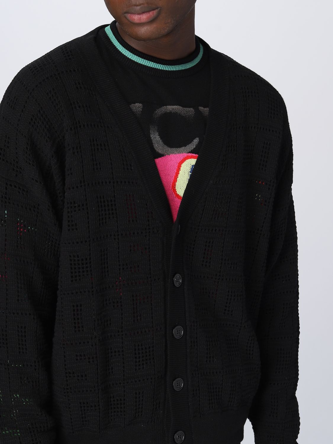 GCDS: cardigan for man - Black | Gcds cardigan SS23M370993 online on ...