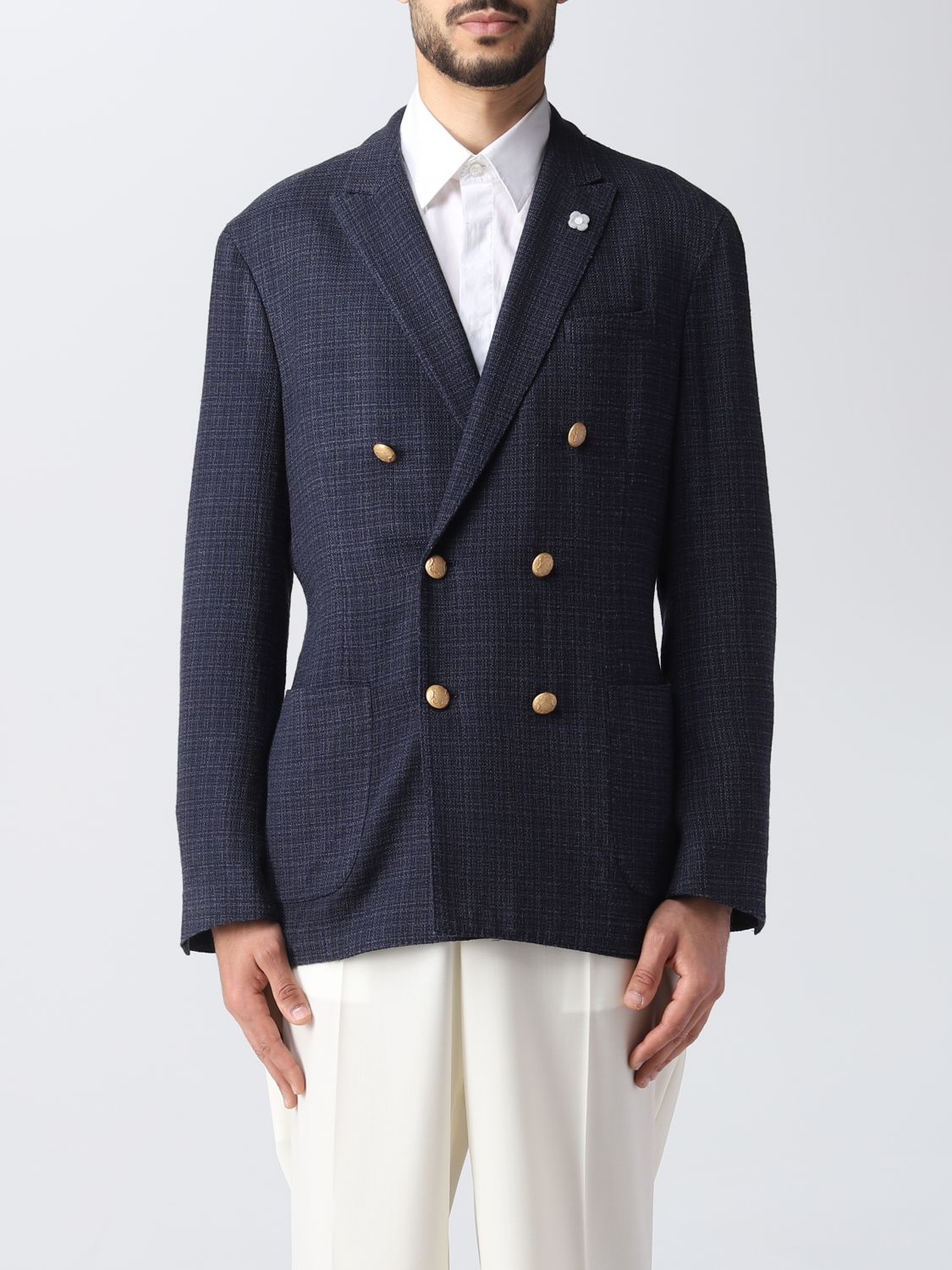 LARDINI: jacket for man - White | Lardini jacket EP384AVY91EPR60209 ...