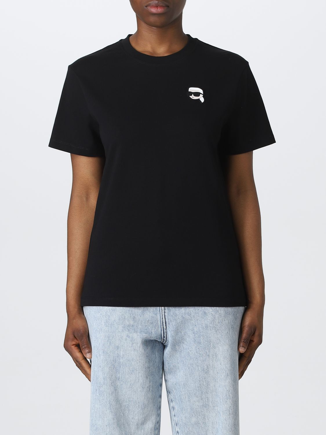 Karl Lagerfeld Ikonik 2.0 Organic-cotton T-shirt In Black