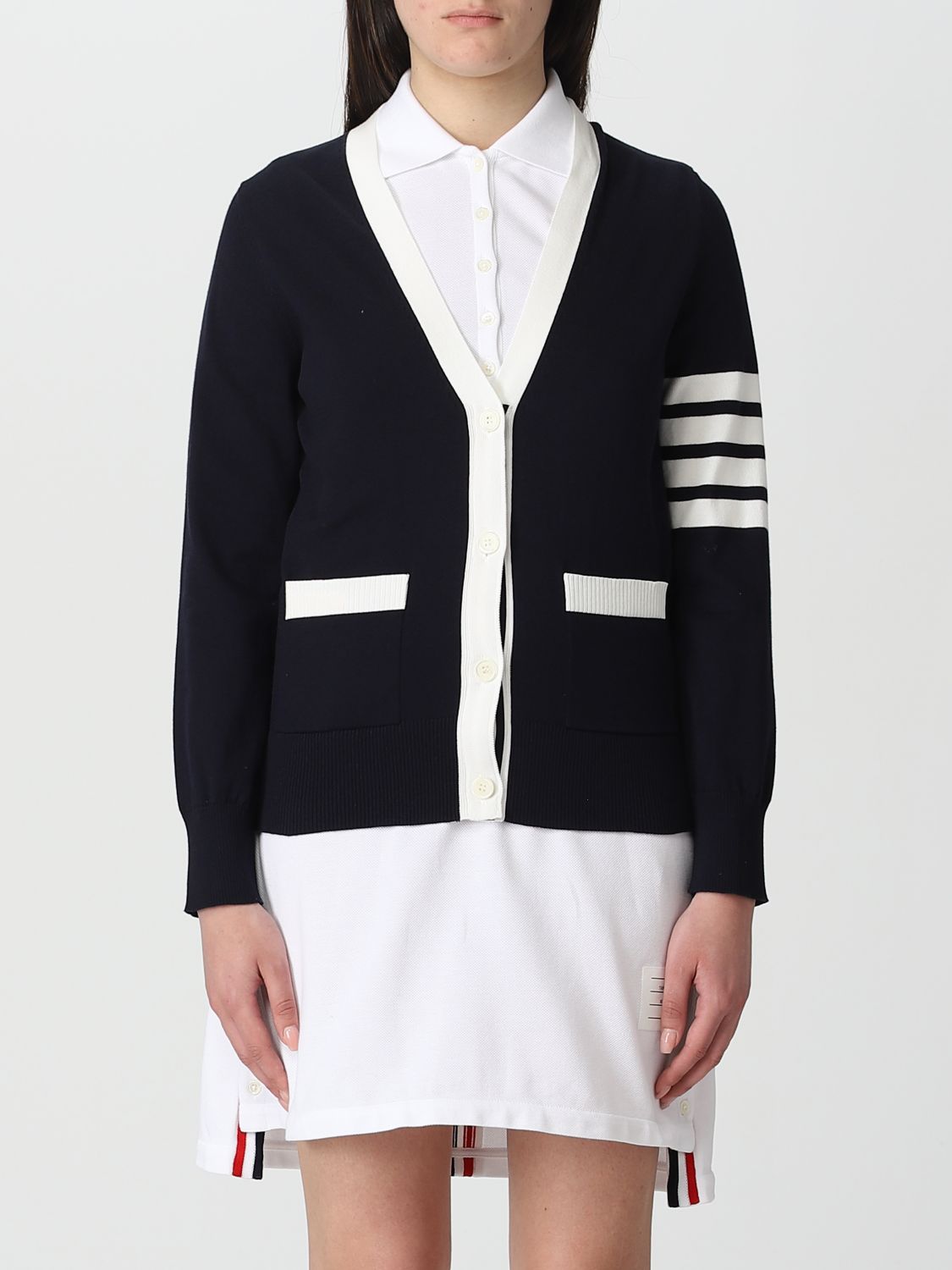 THOM BROWNE: sweater for woman - Blue | Thom Browne sweater ...