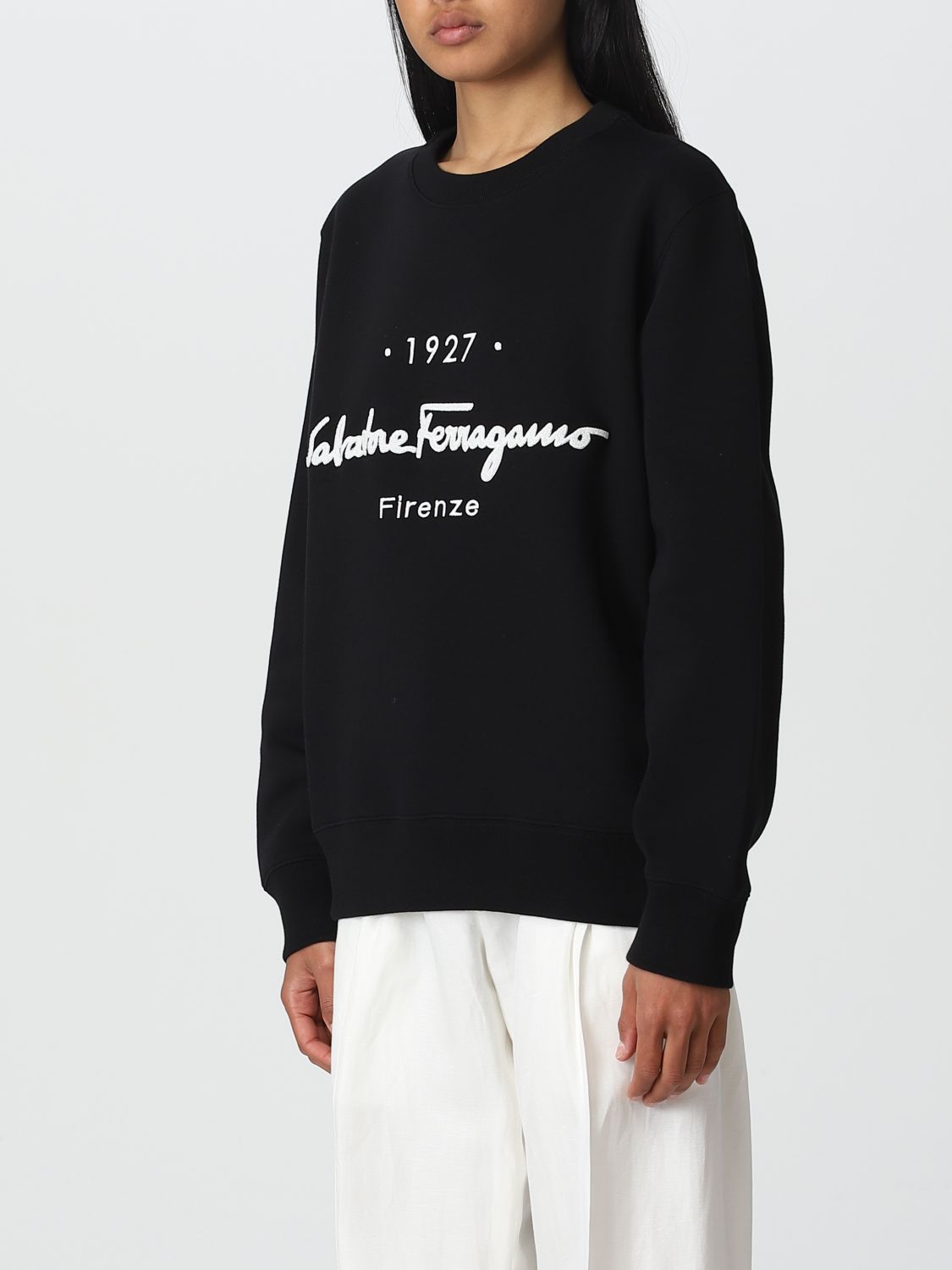 FERRAGAMO: sweatshirt for woman - Black | Ferragamo sweatshirt 747190 ...