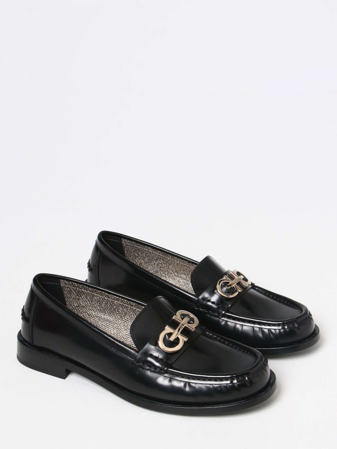 FERRAGAMO: loafers for woman - Black | Ferragamo loafers 758079 online ...