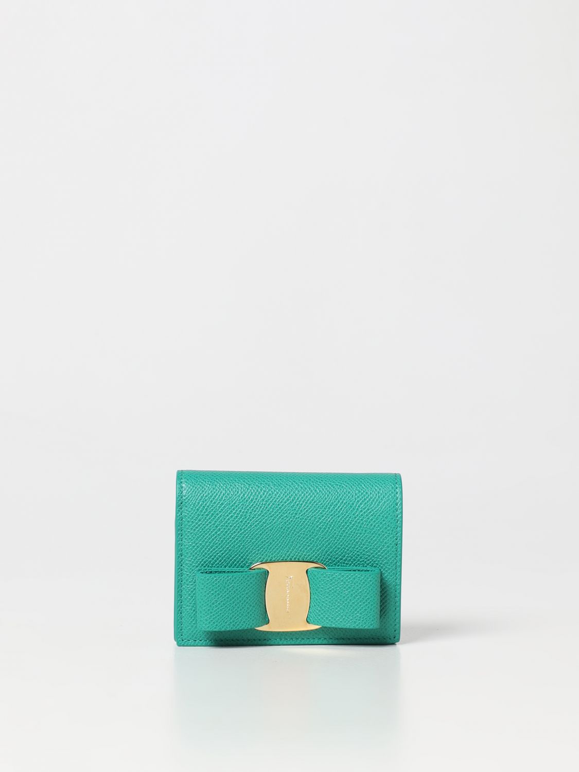 FERRAGAMO: wallet for woman - Emerald | Ferragamo wallet 758840 online ...