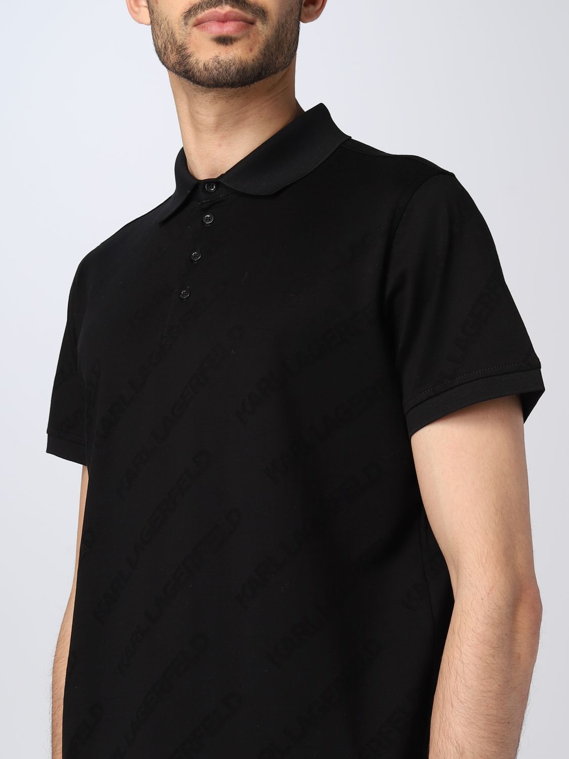 KARL LAGERFELD: polo shirt for man - Black | Karl Lagerfeld polo shirt ...
