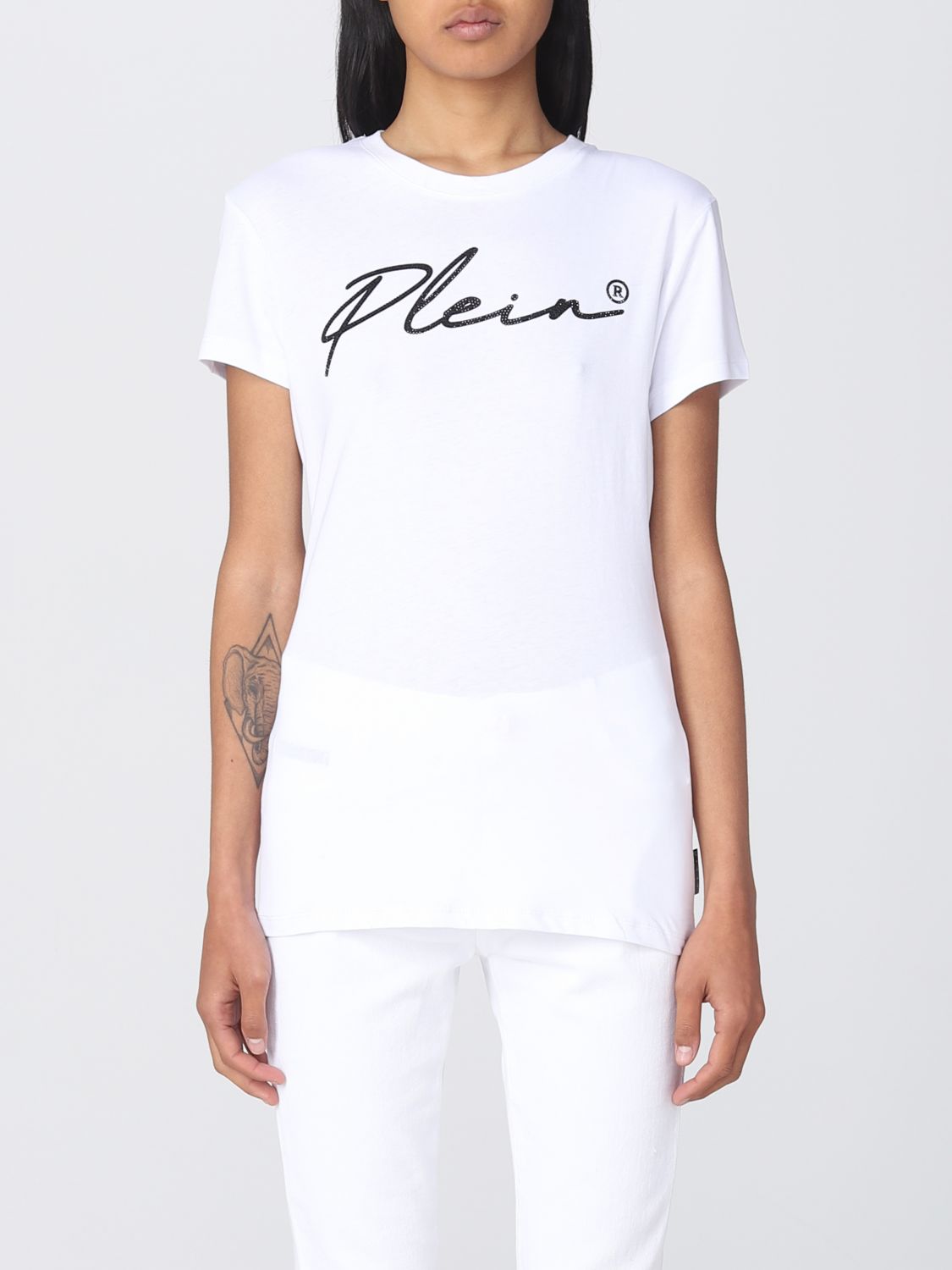 Shop Philipp Plein T-shirt  Woman Color White