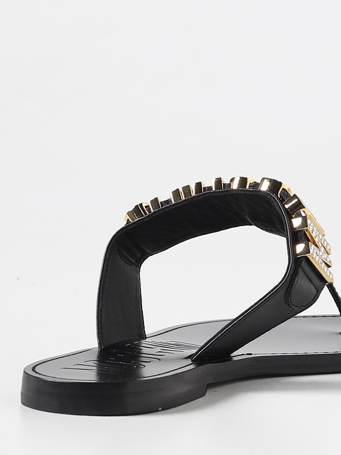 MOSCHINO COUTURE flat sandals for woman Black Moschino Couture
