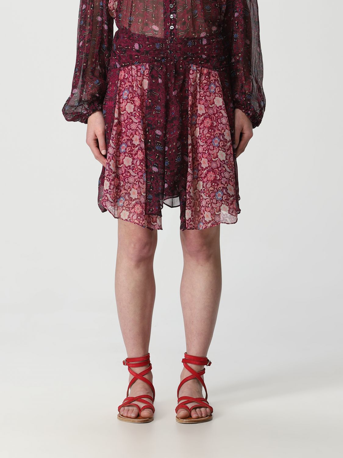 Shop Isabel Marant Skirt  Woman Color Fuchsia