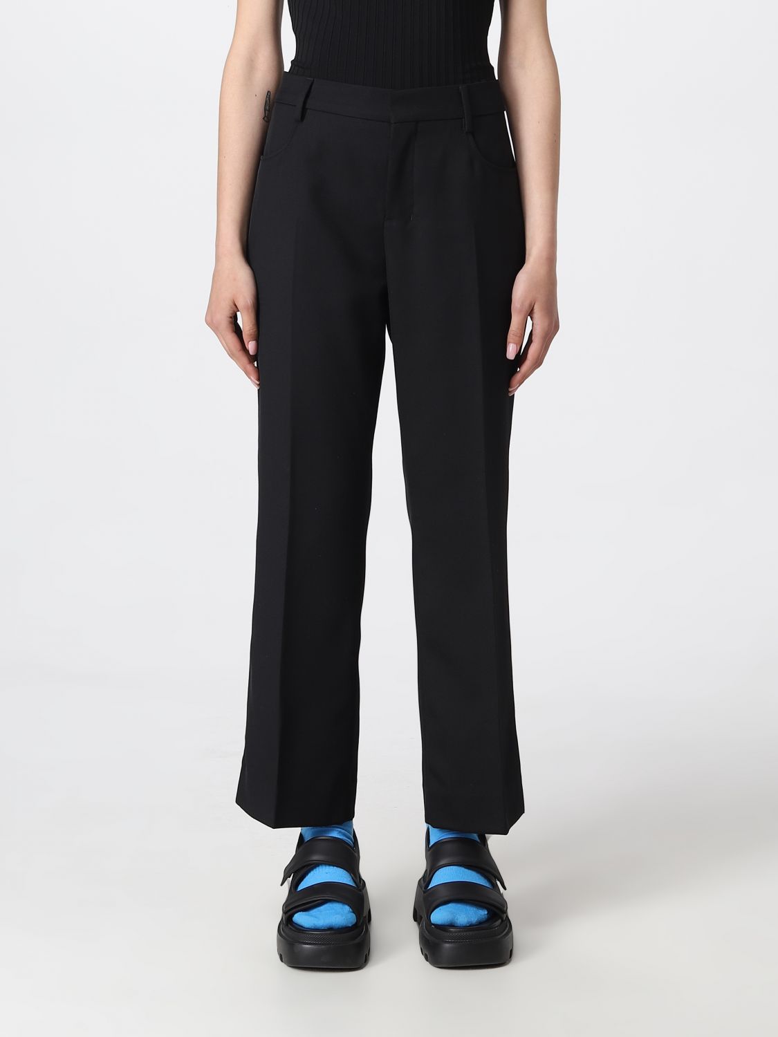 AMI PARIS: pants for woman - Black | Ami Paris pants FTR001PL0012 ...