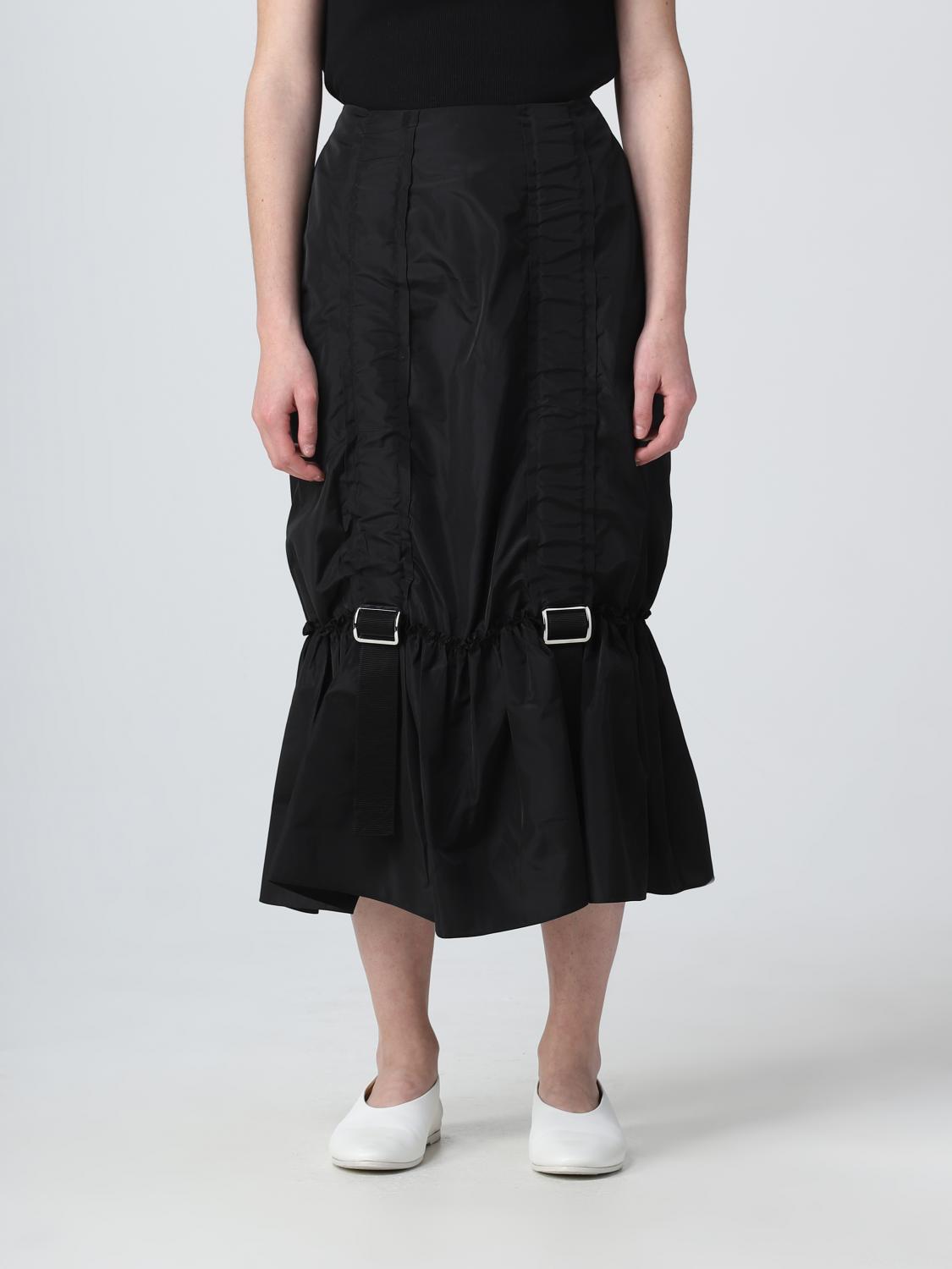 Simone Rocha Black Adjustable Midi Skirt In Black