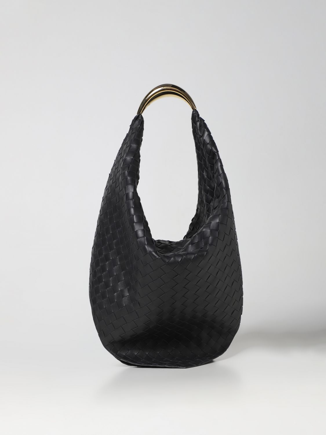 BOTTEGA VENETA: Foulard intrecciato leather bag - Black | Bottega ...