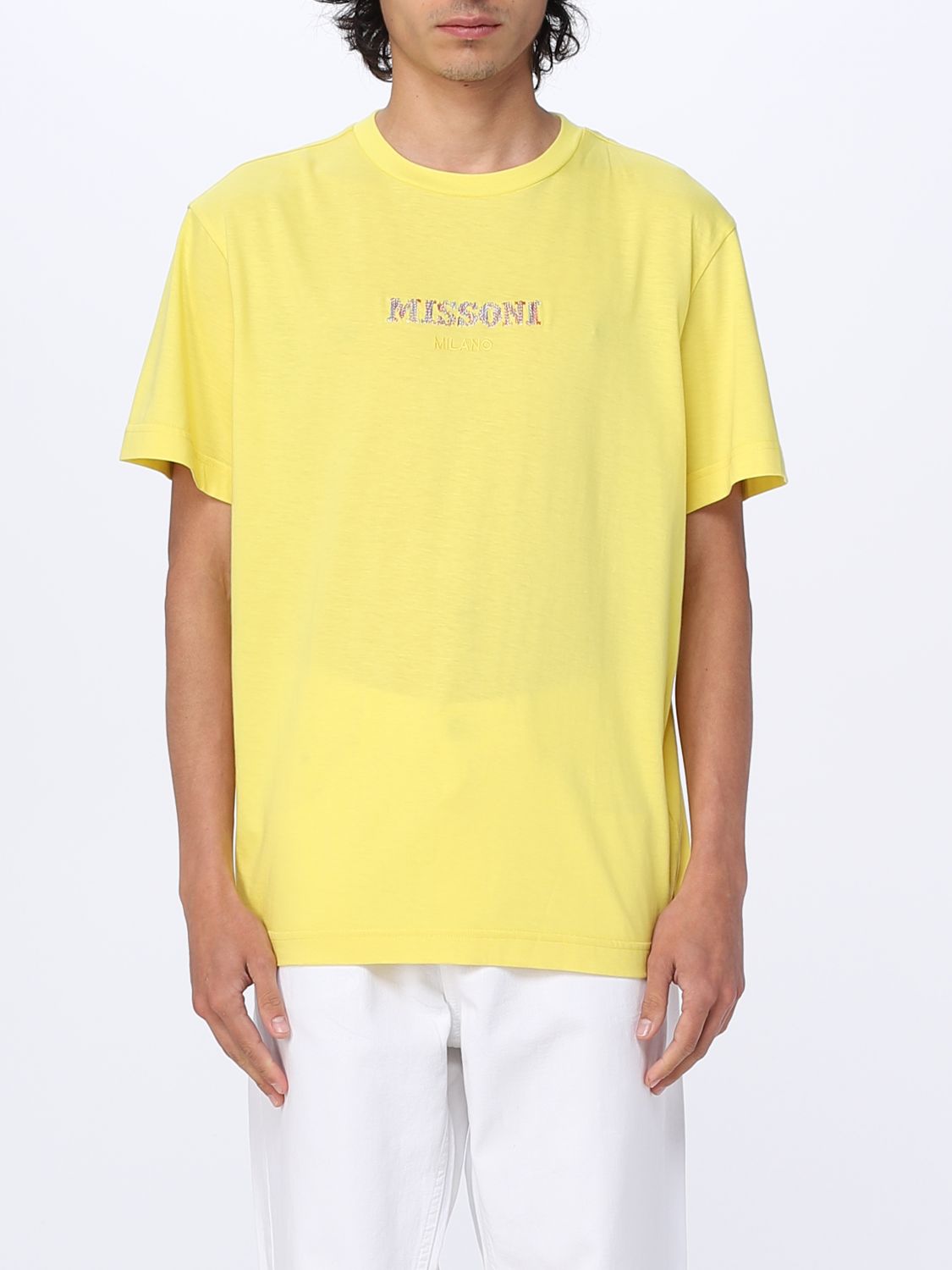 Shop Missoni T-shirt  Men Color Yellow