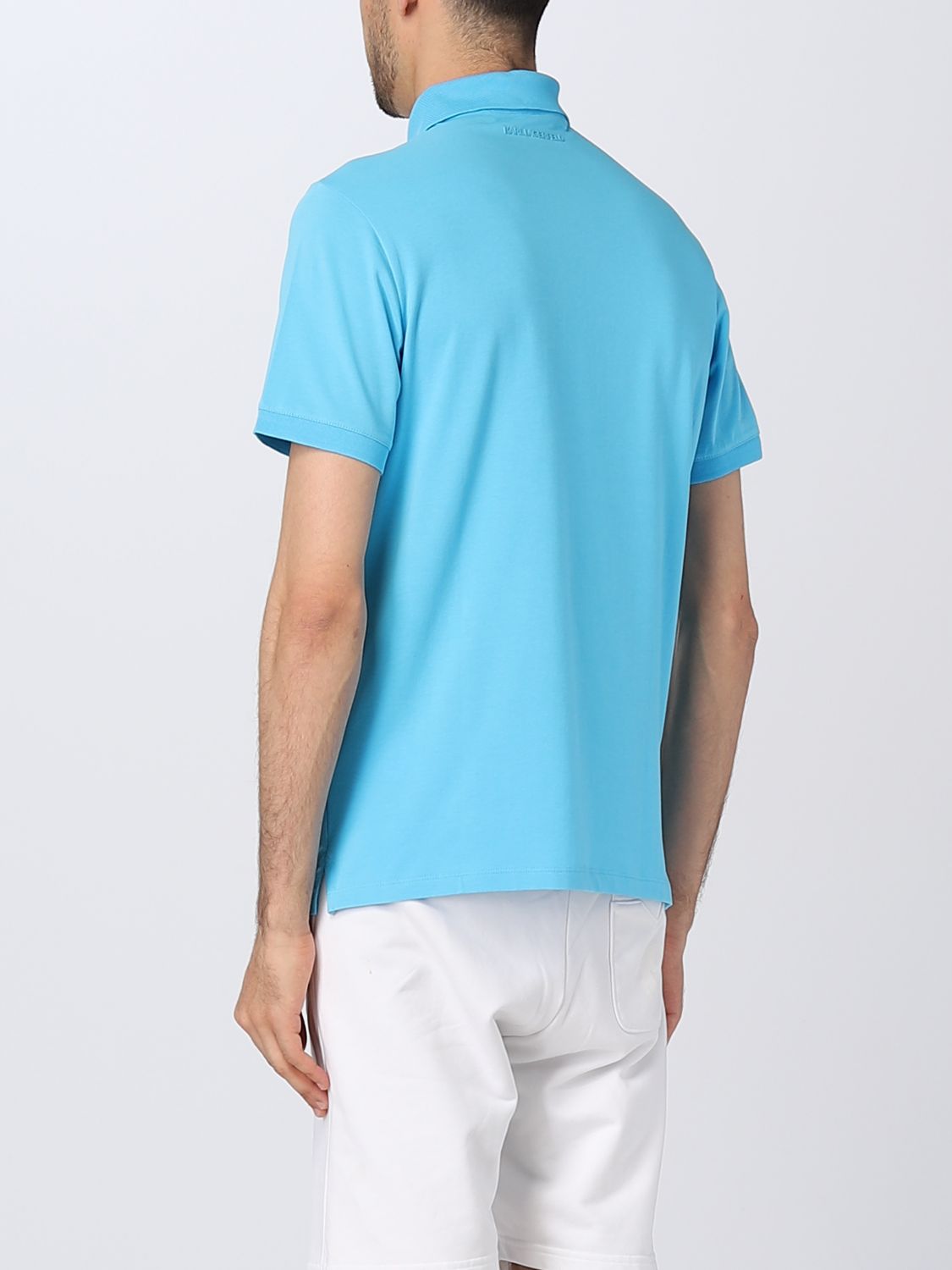 KARL LAGERFELD: polo shirt for man - Blue 1 | Karl Lagerfeld polo shirt ...