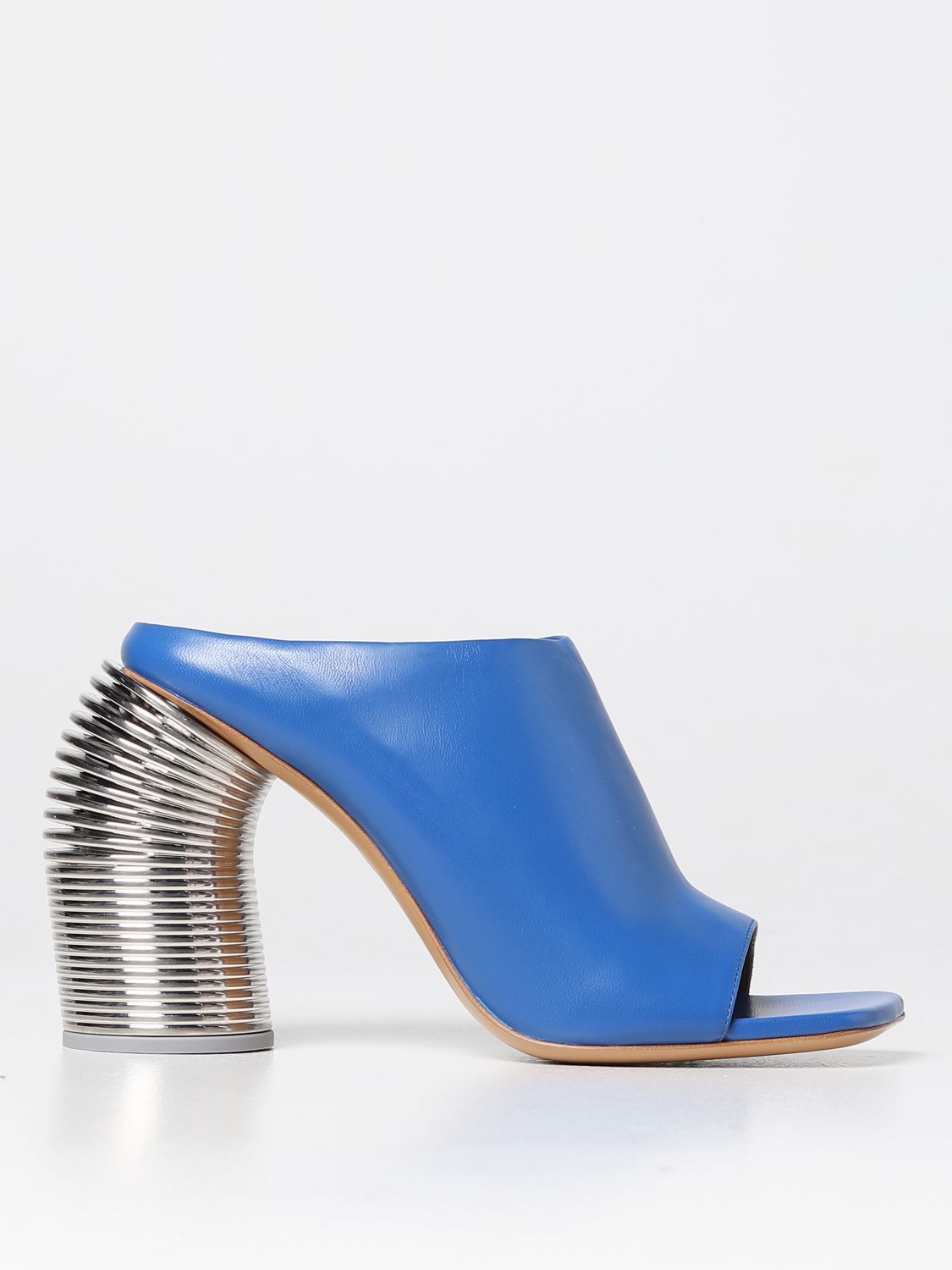 Shop Off-white Spring  Mules In Leather In Blue