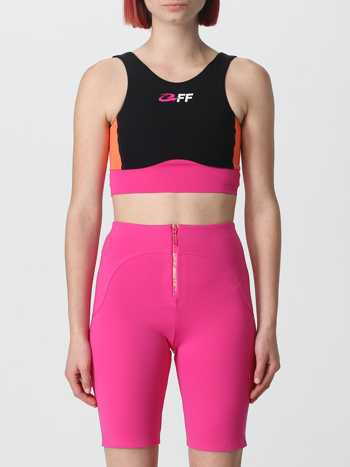 Off-white Color-block Sports Bra In Black