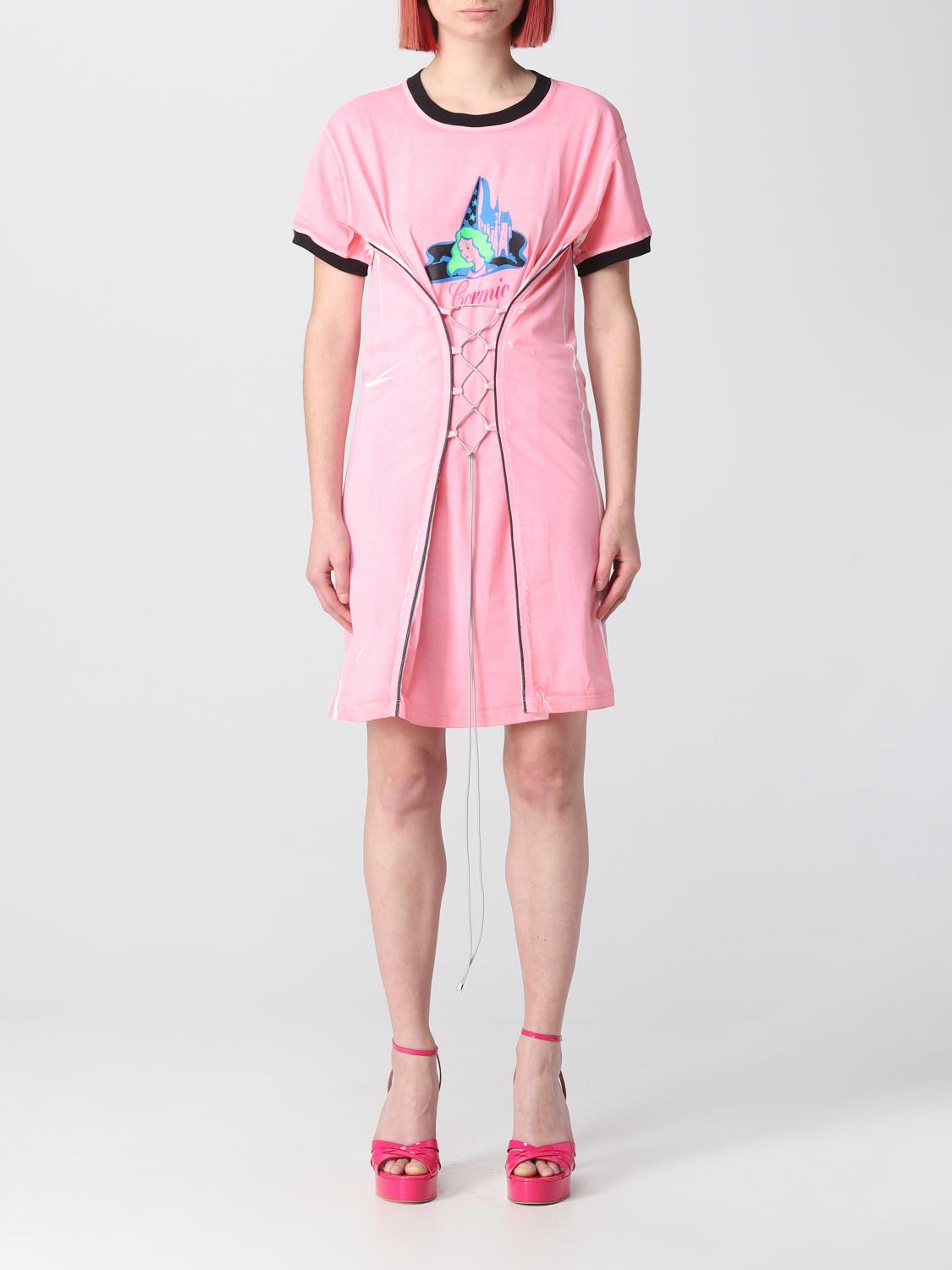 Cormio Josefine Lace-up Dress In Pink